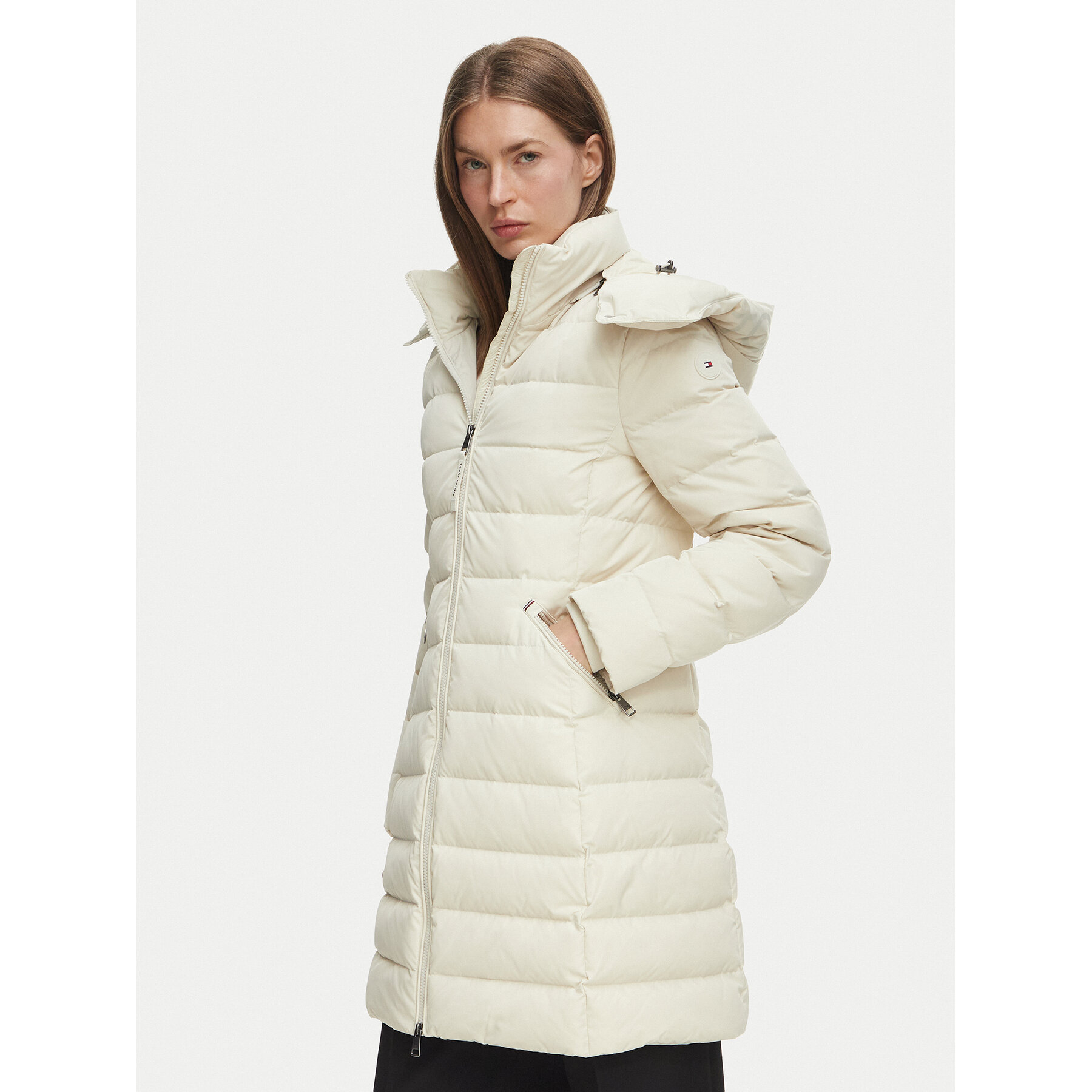 Tommy Hilfiger Daunenjacke WW0WW51111 Creme Regular Fit