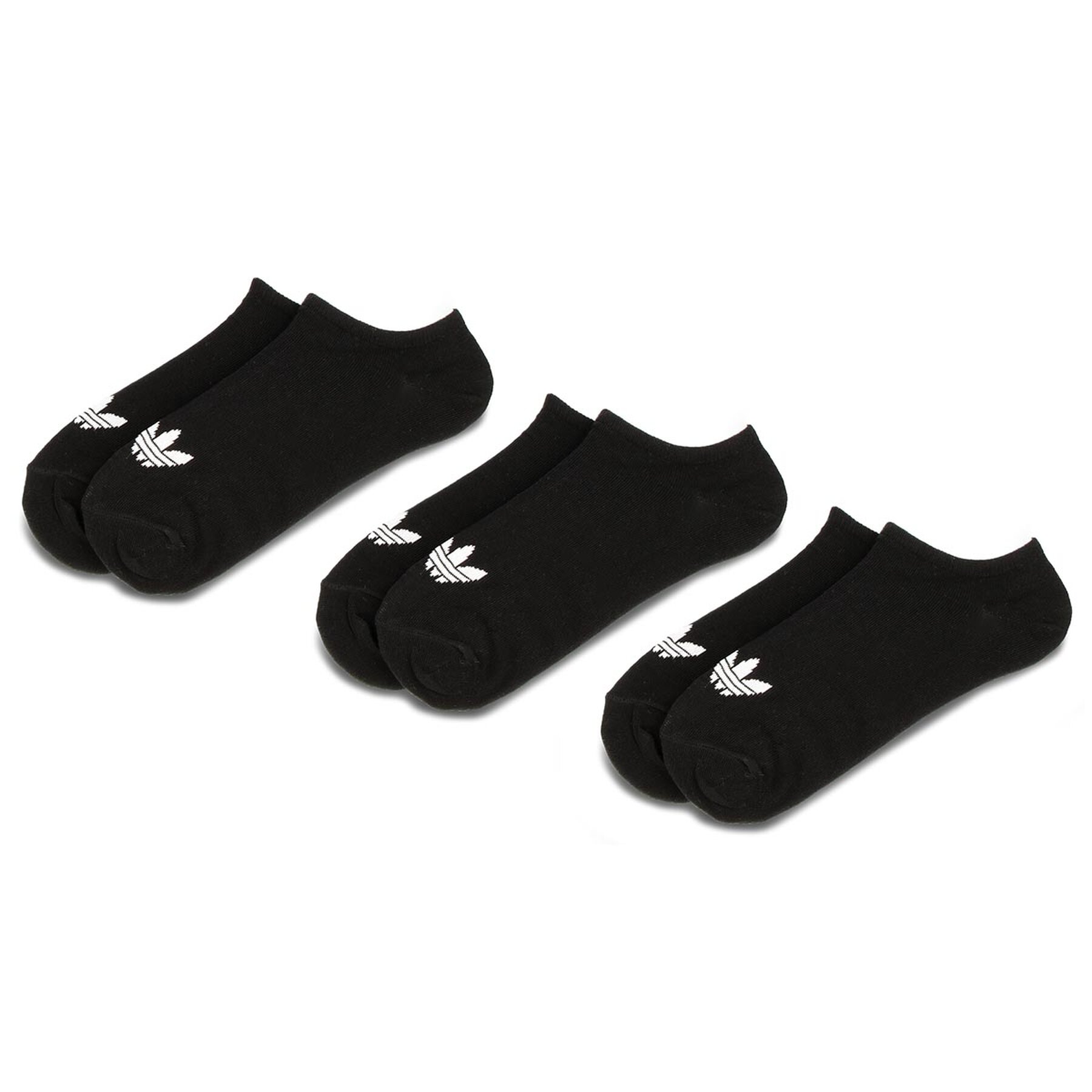 3 pares de calcetines cortos unisex adidas Trefoil Liner S20274 Negro