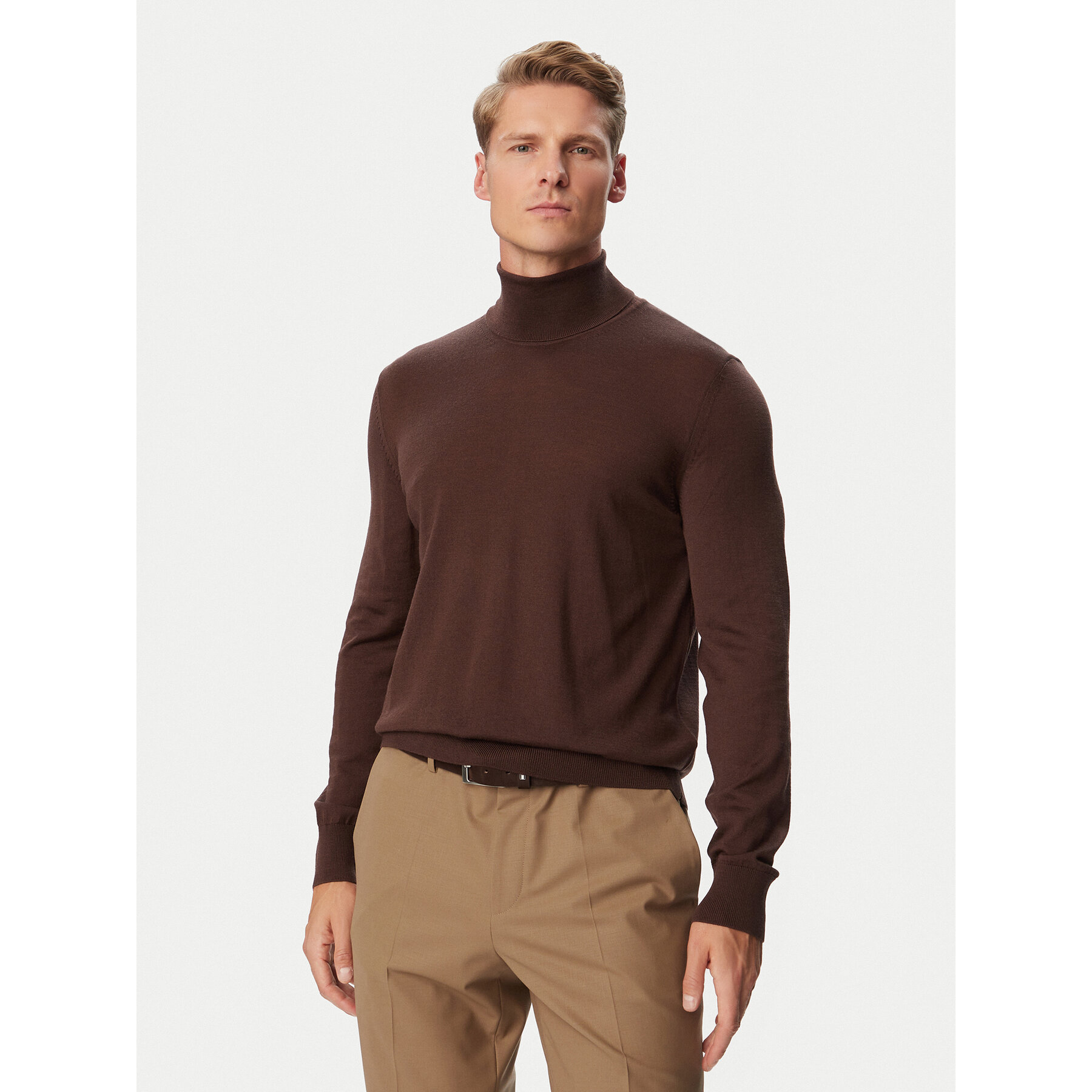 BOSS Rollkragenpullover H-Musso 50565517 Dunkelbraun Regular Fit