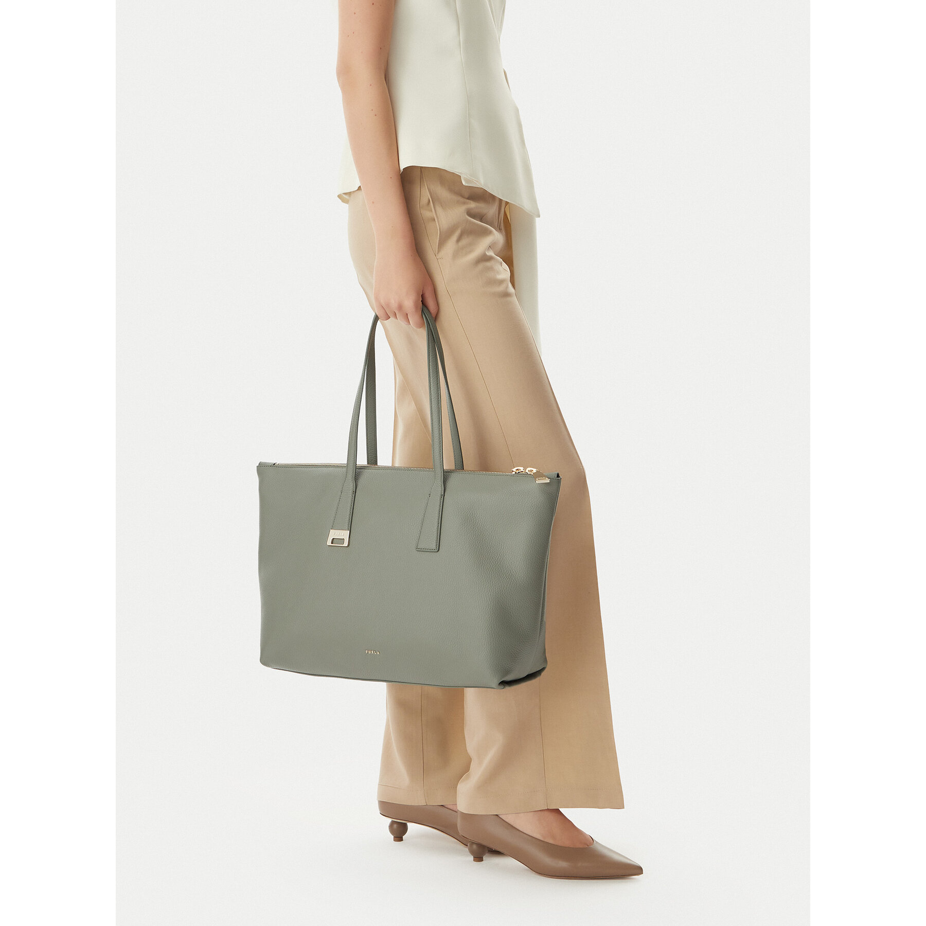 Ročna torba Furla Olivia L WB01940 HSF000 CN AG700 Zelena