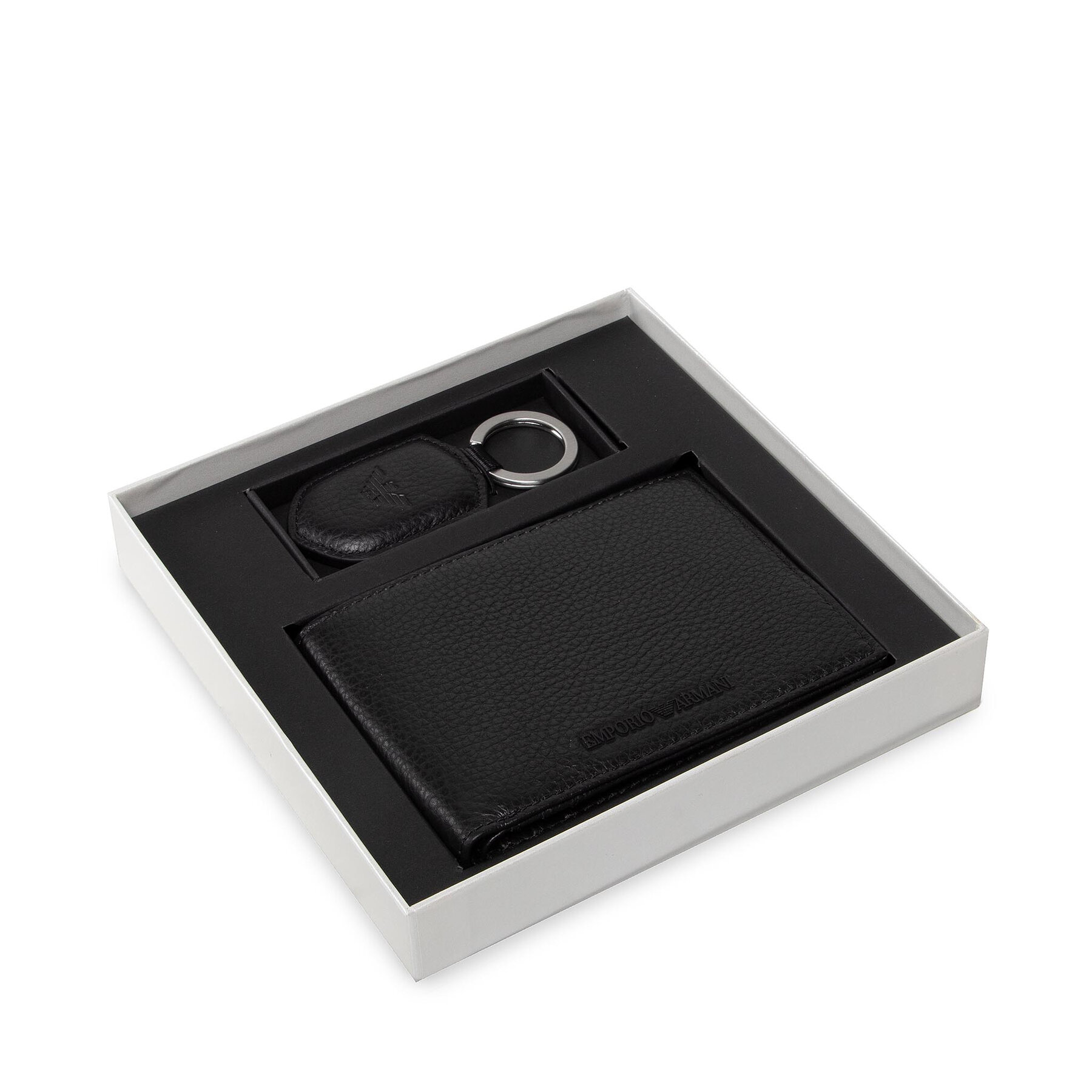Set portofel și breloc Emporio Armani Y4R222 Y068E 80001 Negru