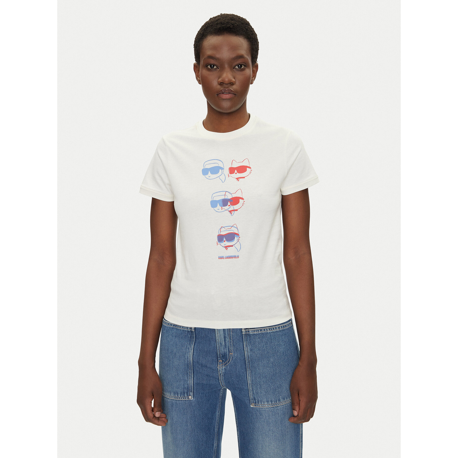 KARL LAGERFELD T-Shirt A2W17112 Εκρού Regular Fit