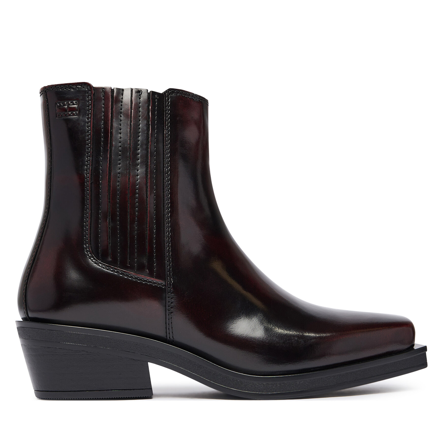 Gležnjarji Chelsea Tommy Jeans Tjw Brushed Leather Cowboy Boots EN0EN03077 Temno rjava