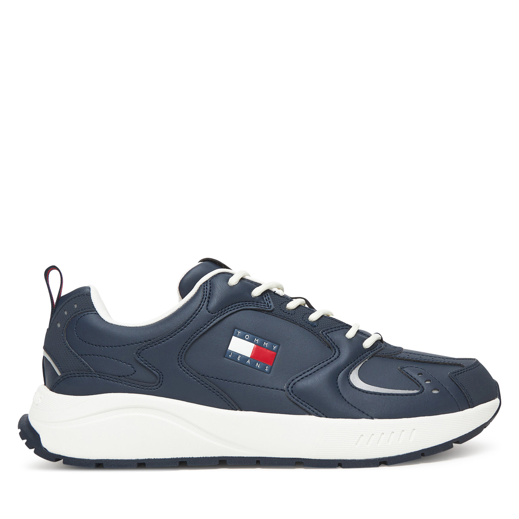 Sneakersy Tommy Jeans Tjm Runner Leather EM0EM01621 Tmavomodrá