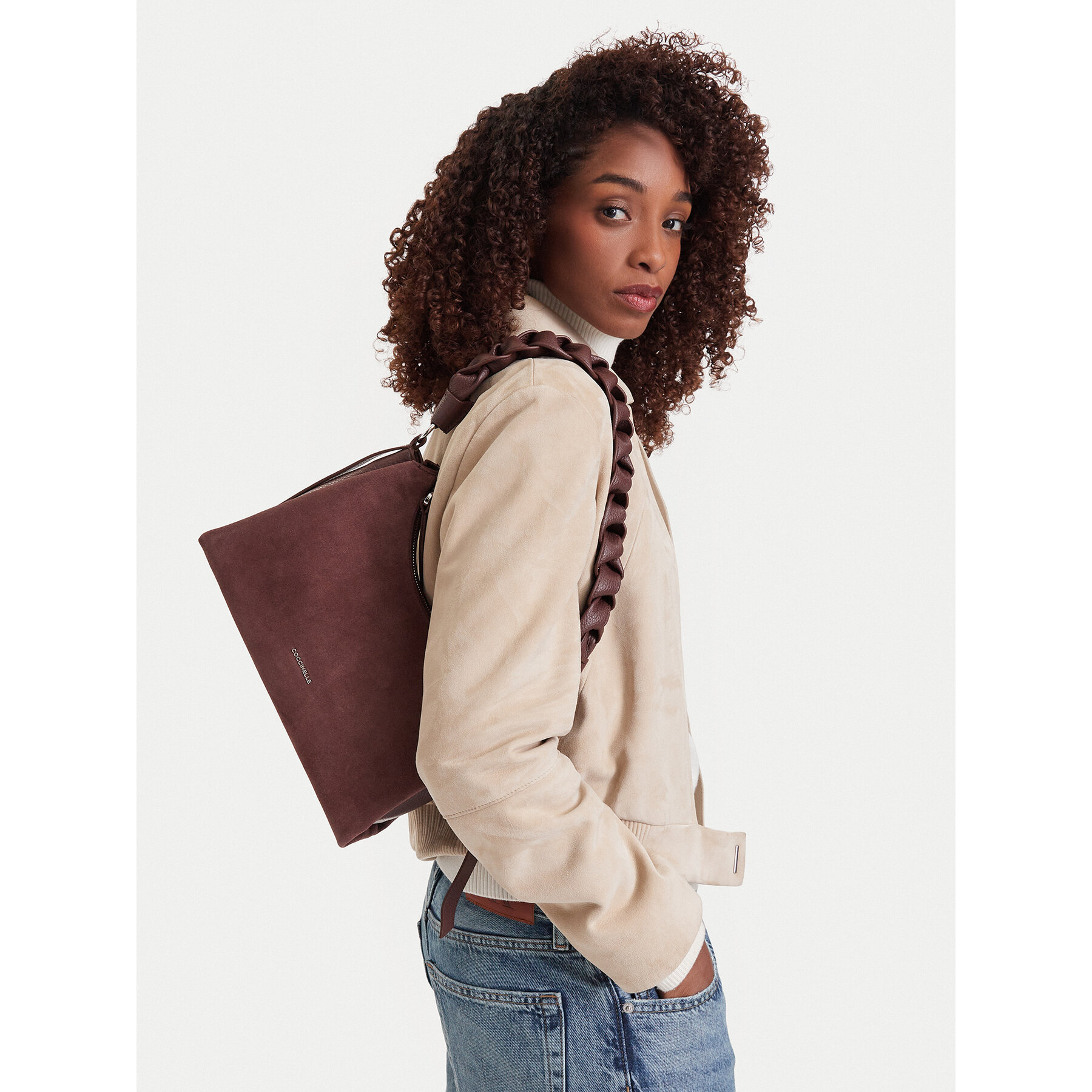 Дамска чанта Coccinelle P6P Boheme Suede Bimaterial E1 P6P 13 03 01 Бордо