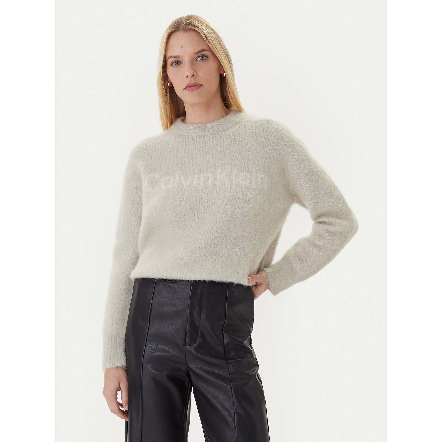 Calvin Klein Pullover LV044D359G Beige Relaxed Fit