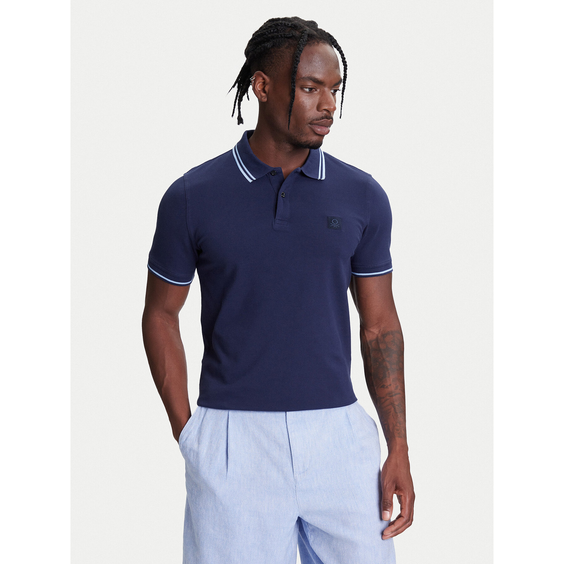United Colors Of Benetton Polo 3F9HU302E Blu scuro Regular Fit