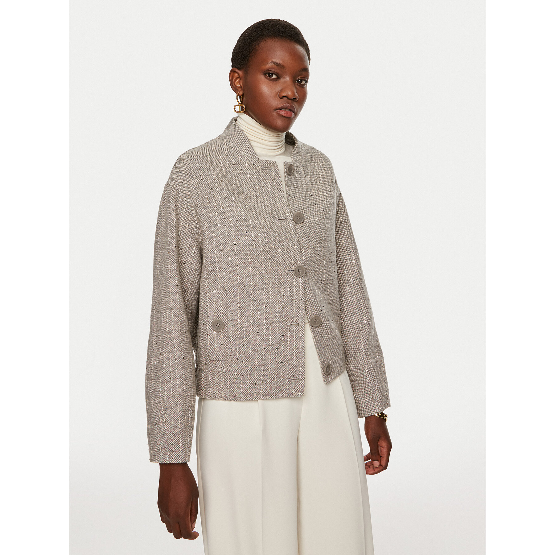 Twinset Bomberjacke 242TP2051 Grau Loose Fit