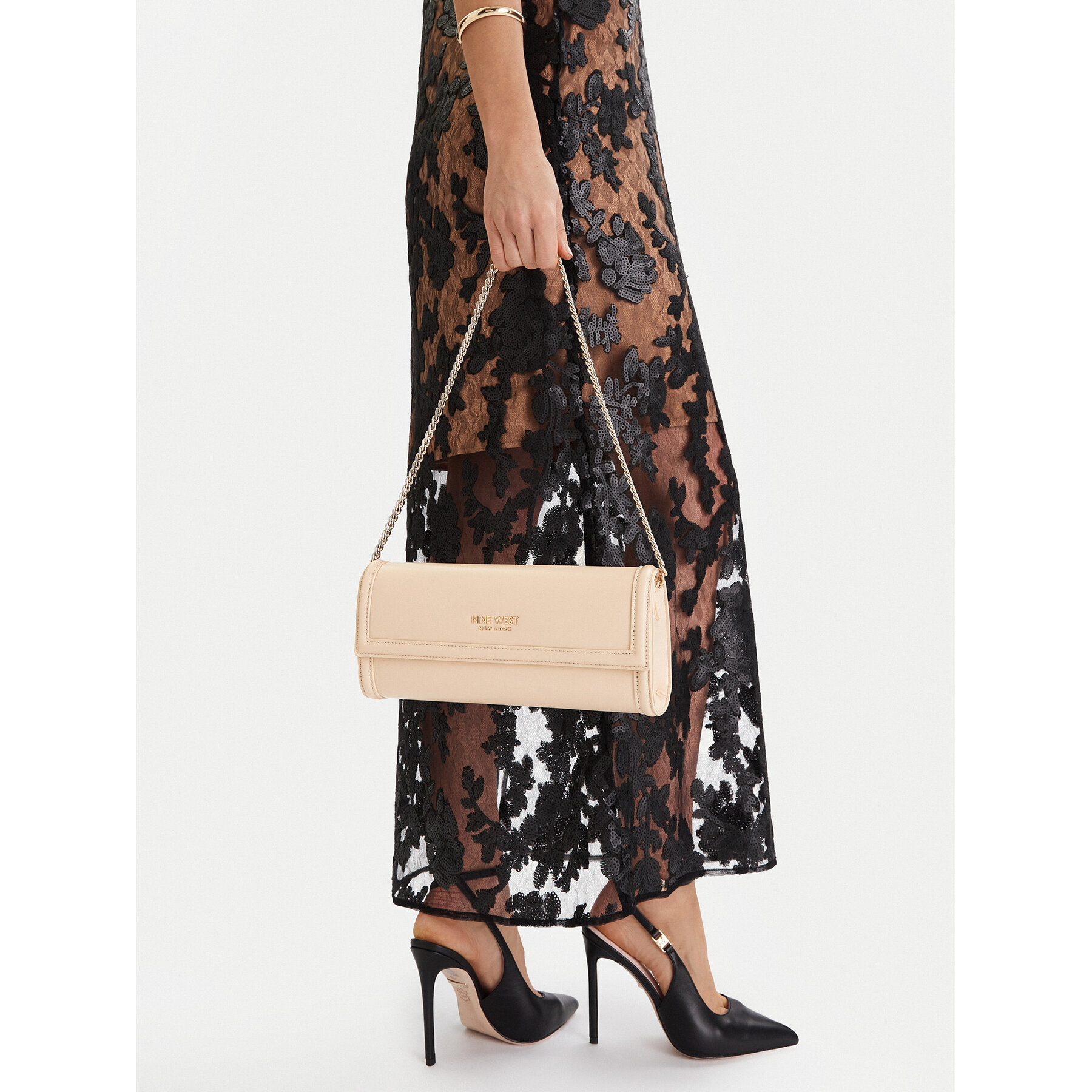 Geantă Nine West EO-Greene Charm-LDA8374 Écru