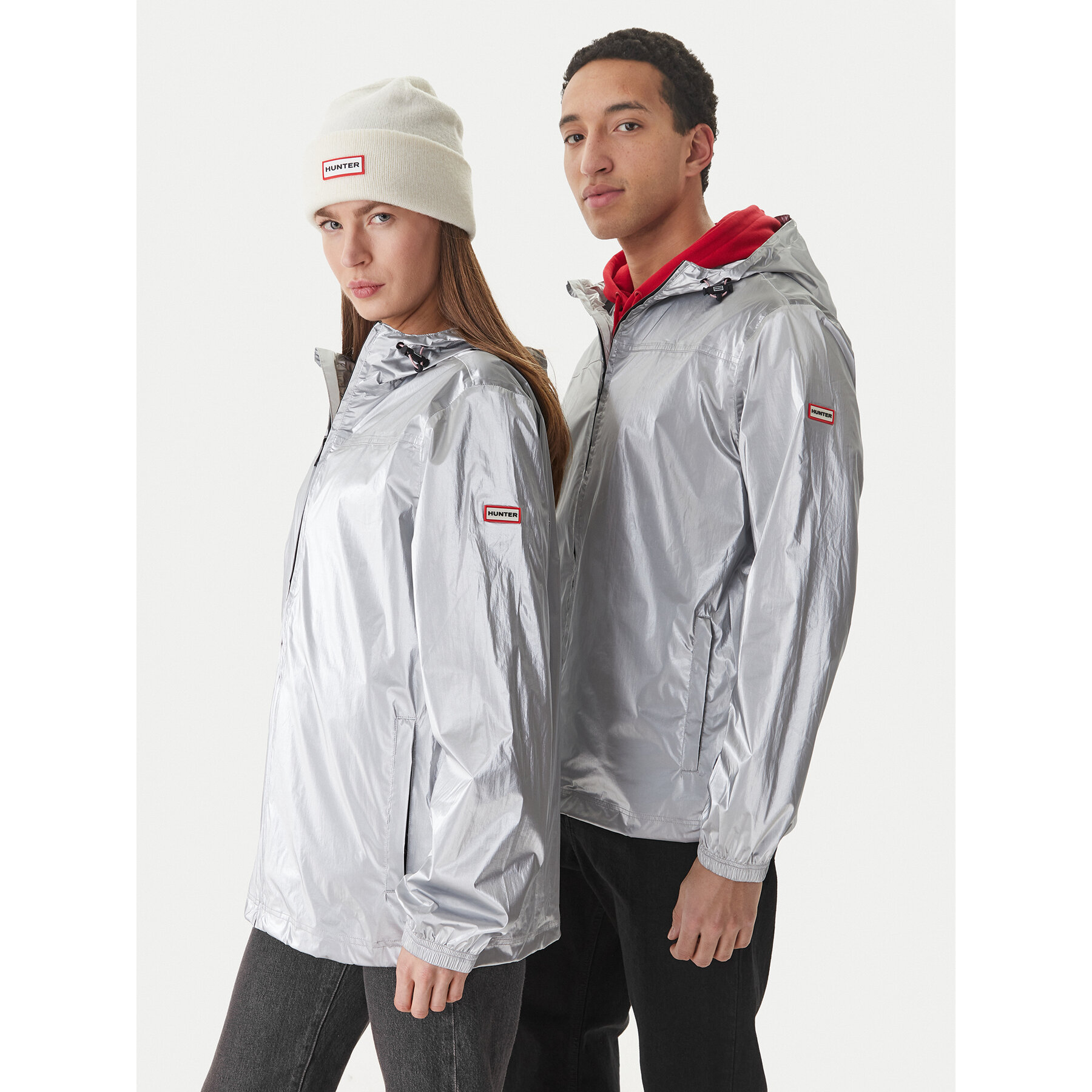 Hunter Regenjacke HARU0008261 Silberfarben Regular Fit
