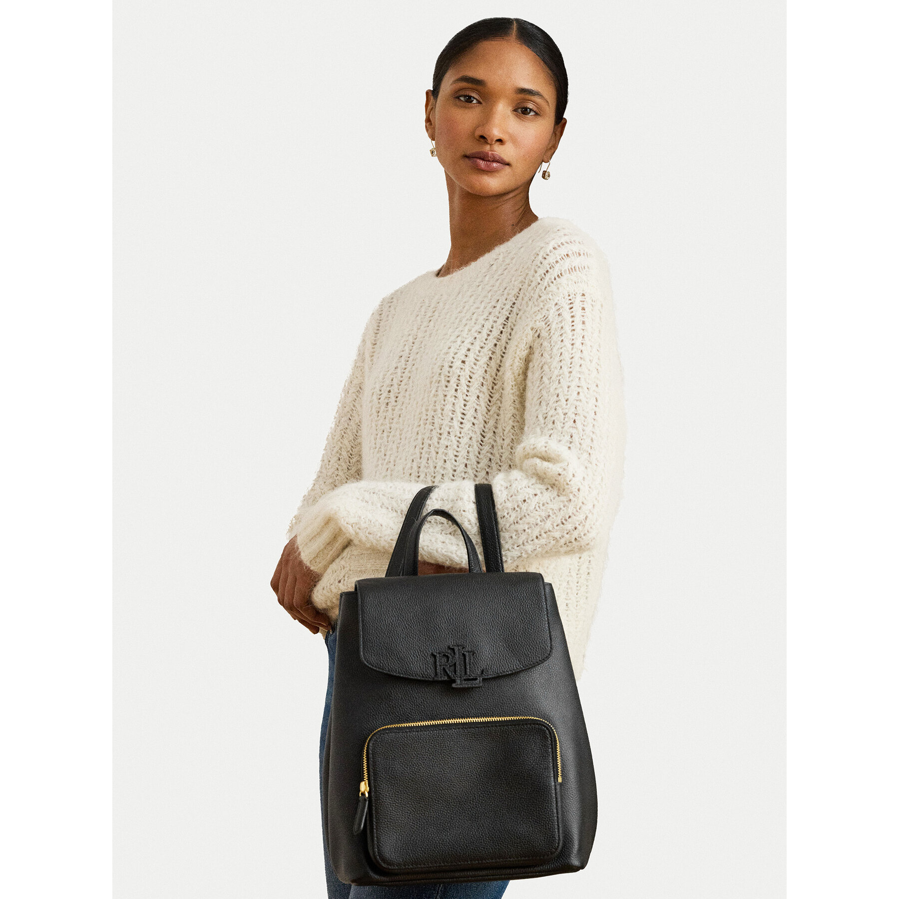Ruksak LAUREN RALPH LAUREN Medium Cameryn 431969355002 Čierna