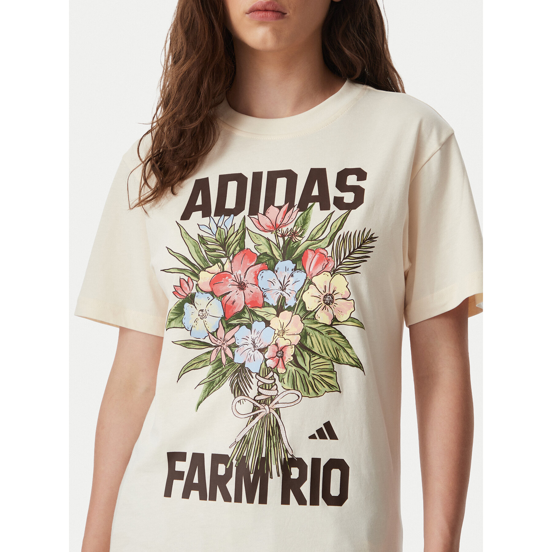 adidas T-Shirt Fram Rio Graphic KR0280 Κρεμ Regular Fit