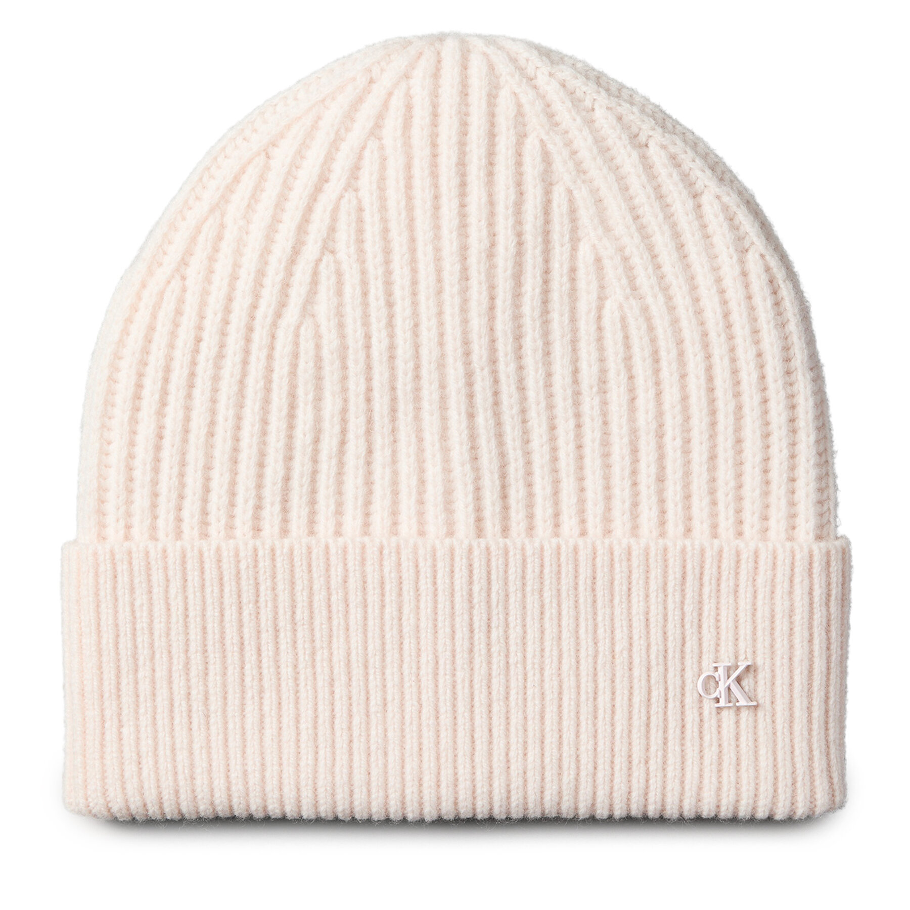 Căciulă Calvin Klein Ck Metal Wool Beanie LV04D8032G Écru