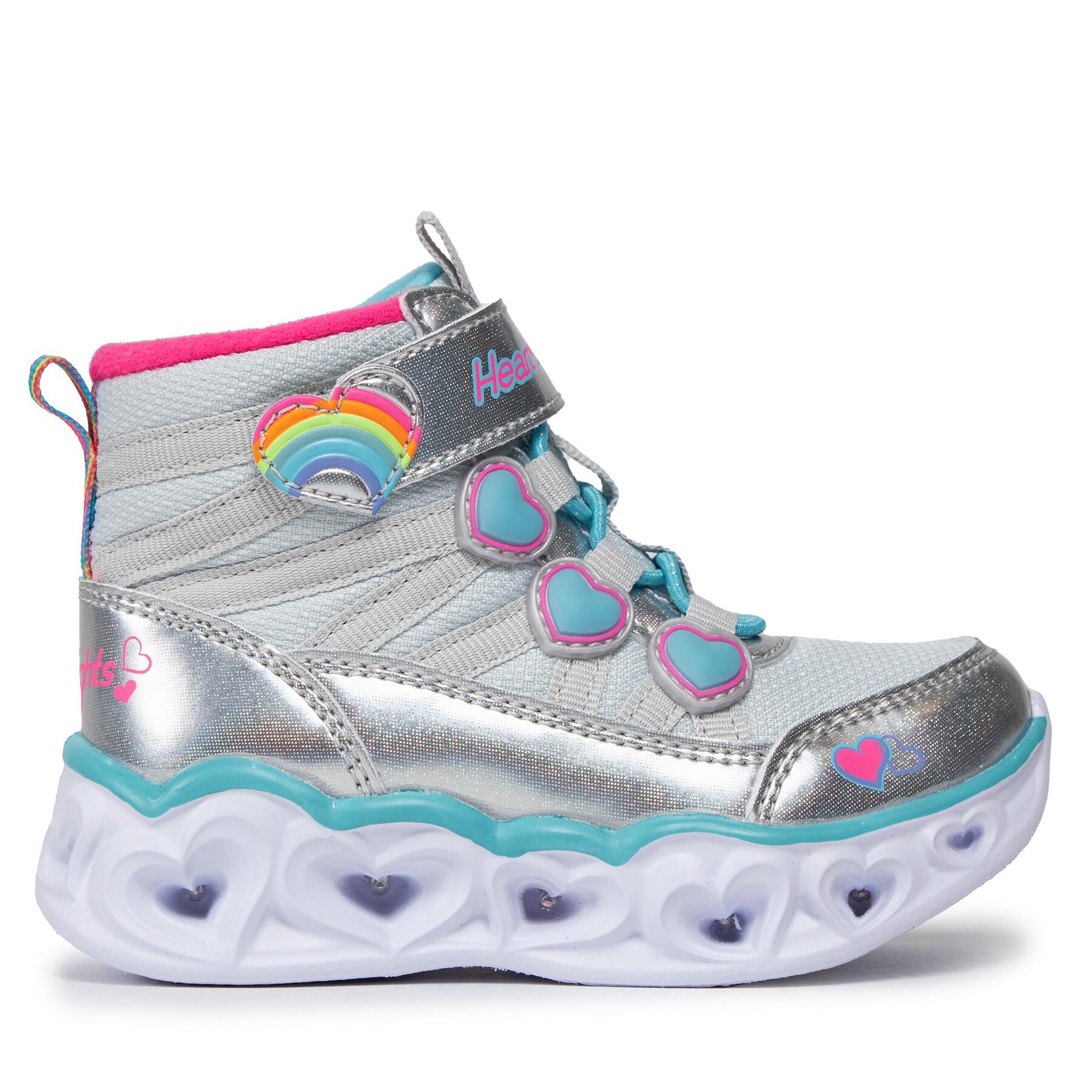 Botas altas Skechers Heart Lights Sweet Styling 302668N/SMLT Plata