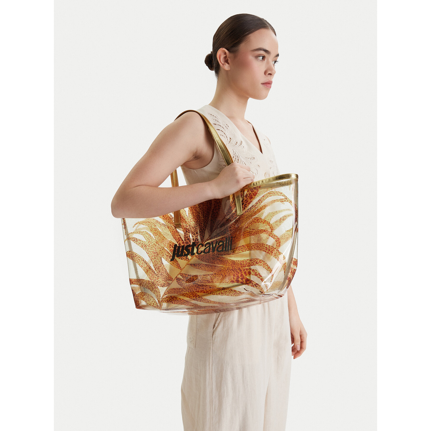 Geantă Just Cavalli 80RA4BS2 ZSE22 Auriu