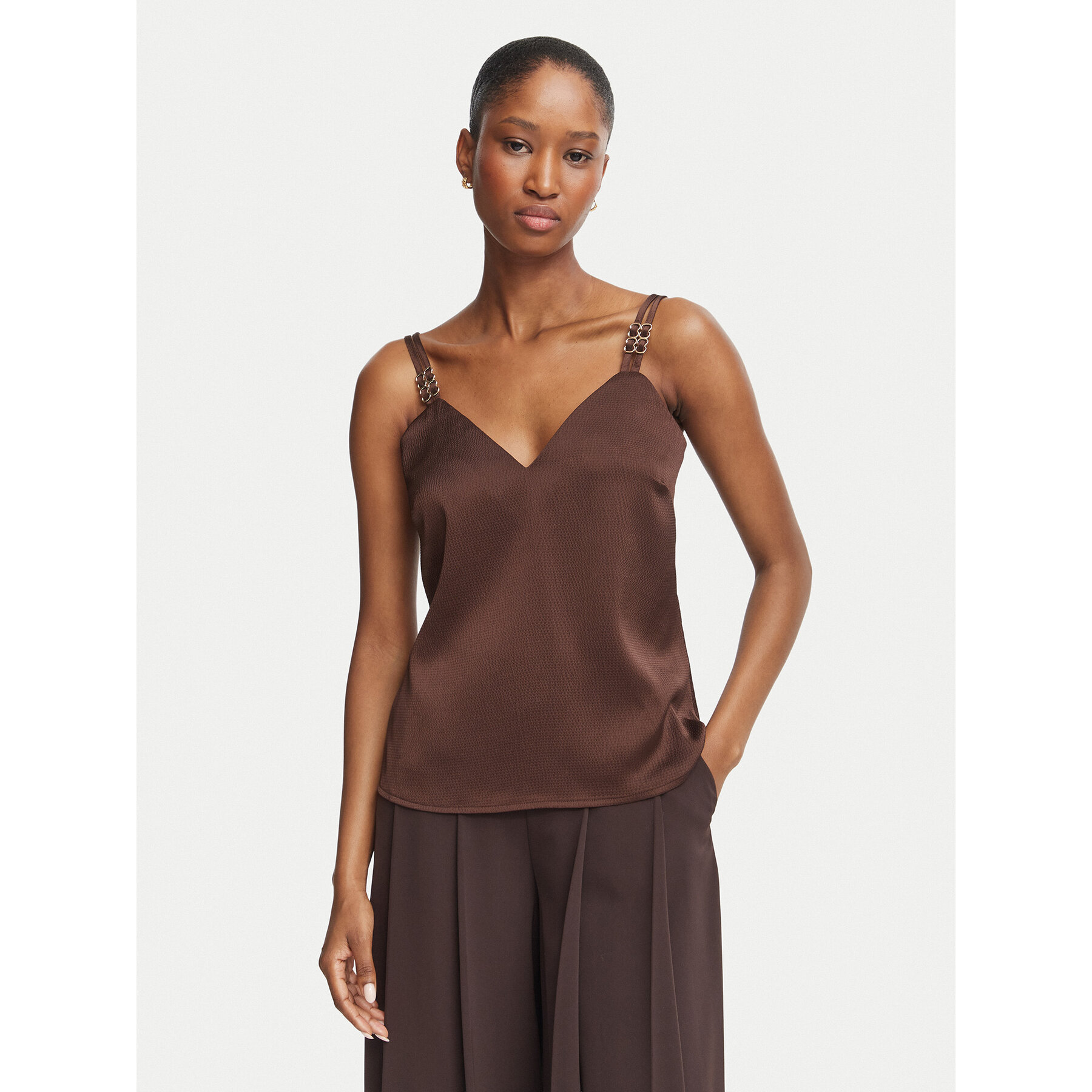 Morgan Top 242-OLAFI Dunkelbraun Regular Fit