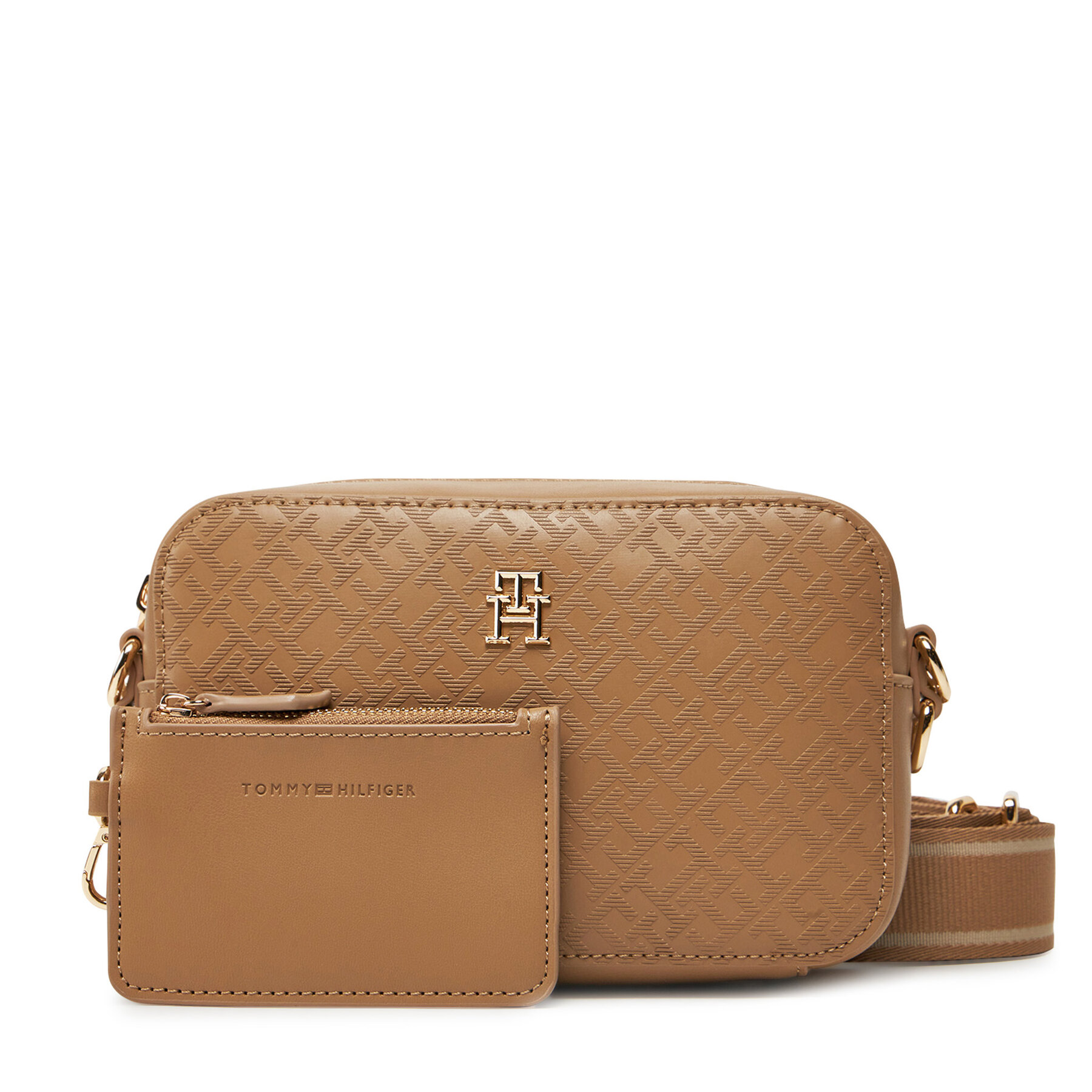 Дамска чанта Tommy Hilfiger Th Distinct Camera Bag Mono AW0AW17221 Кафяв