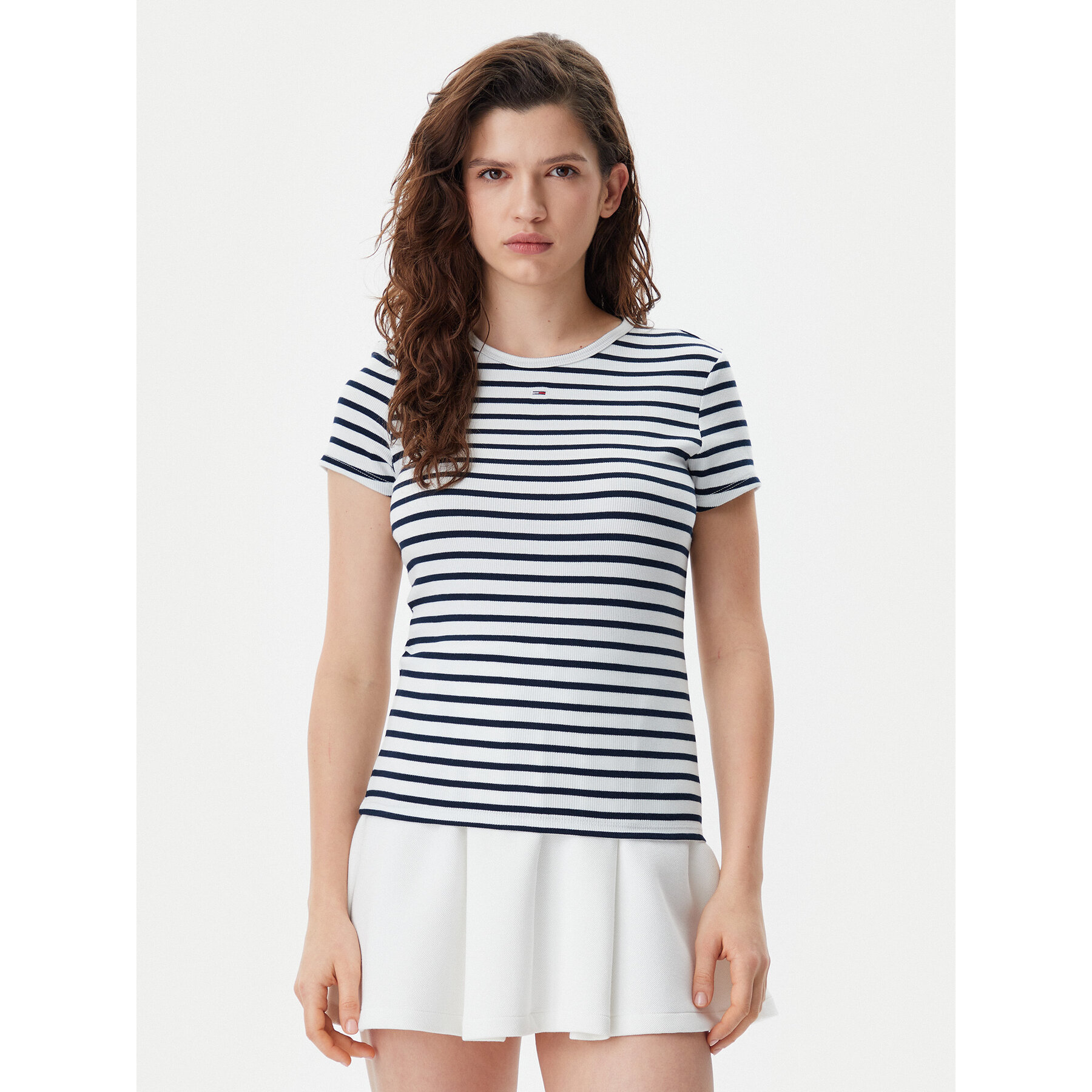 Tommy Jeans Póló Essential DW0DW17383 Sötétkék Slim Fit