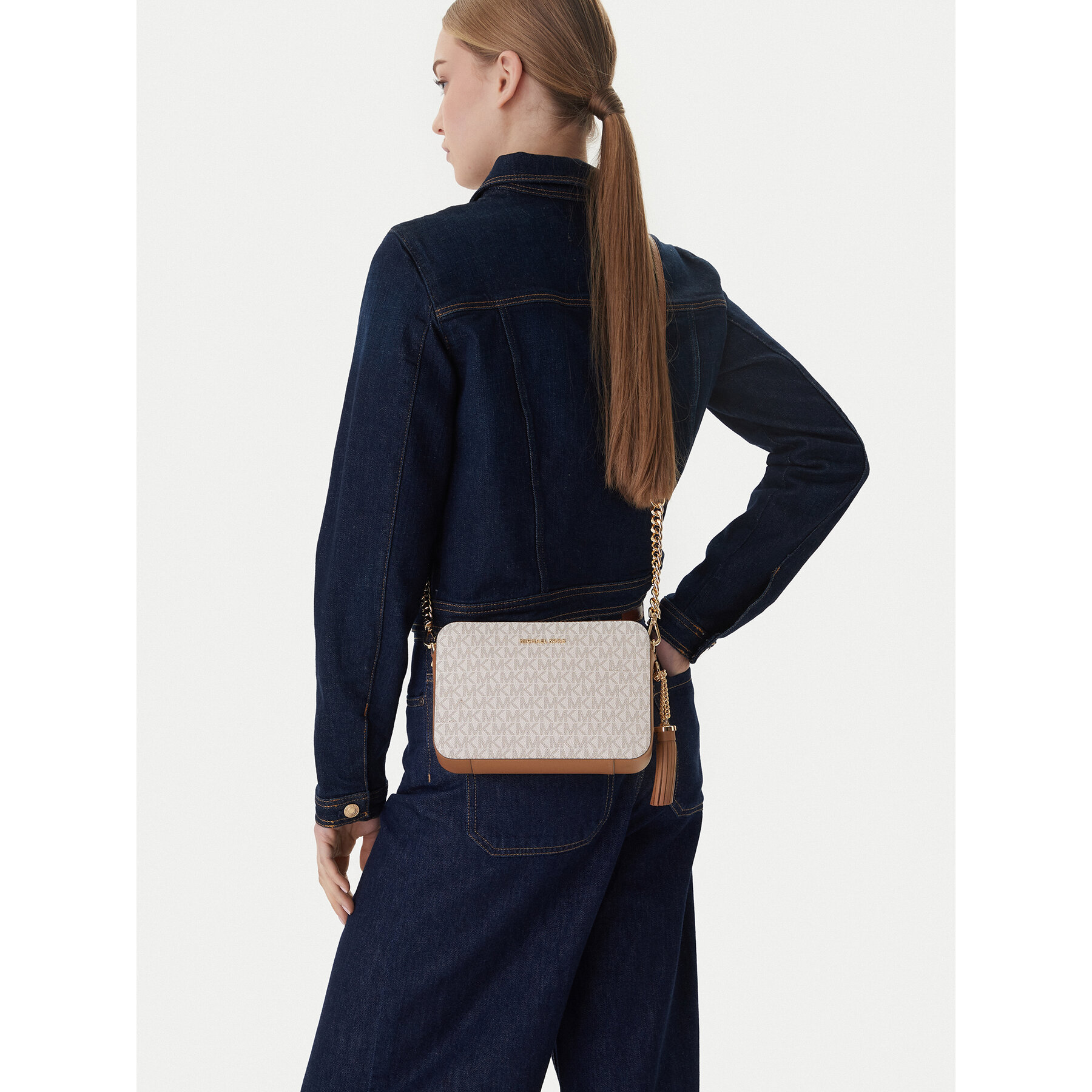 Дамска чанта MICHAEL Michael Kors Crossbodies 32F8GF5M2B Бежов