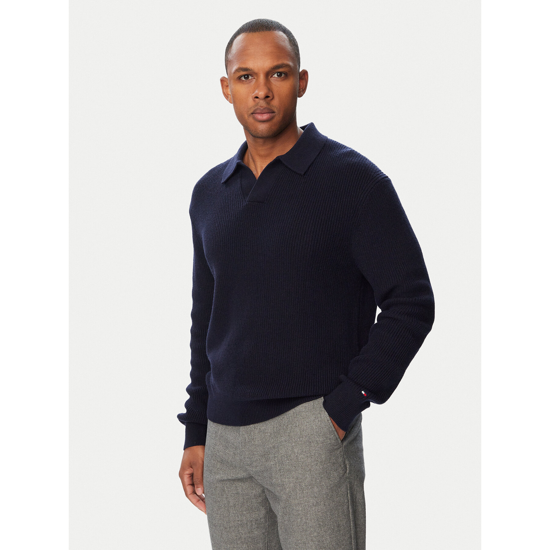 Tommy Hilfiger Pullover Fisherman MW0MW42804 Dunkelblau Regular Fit