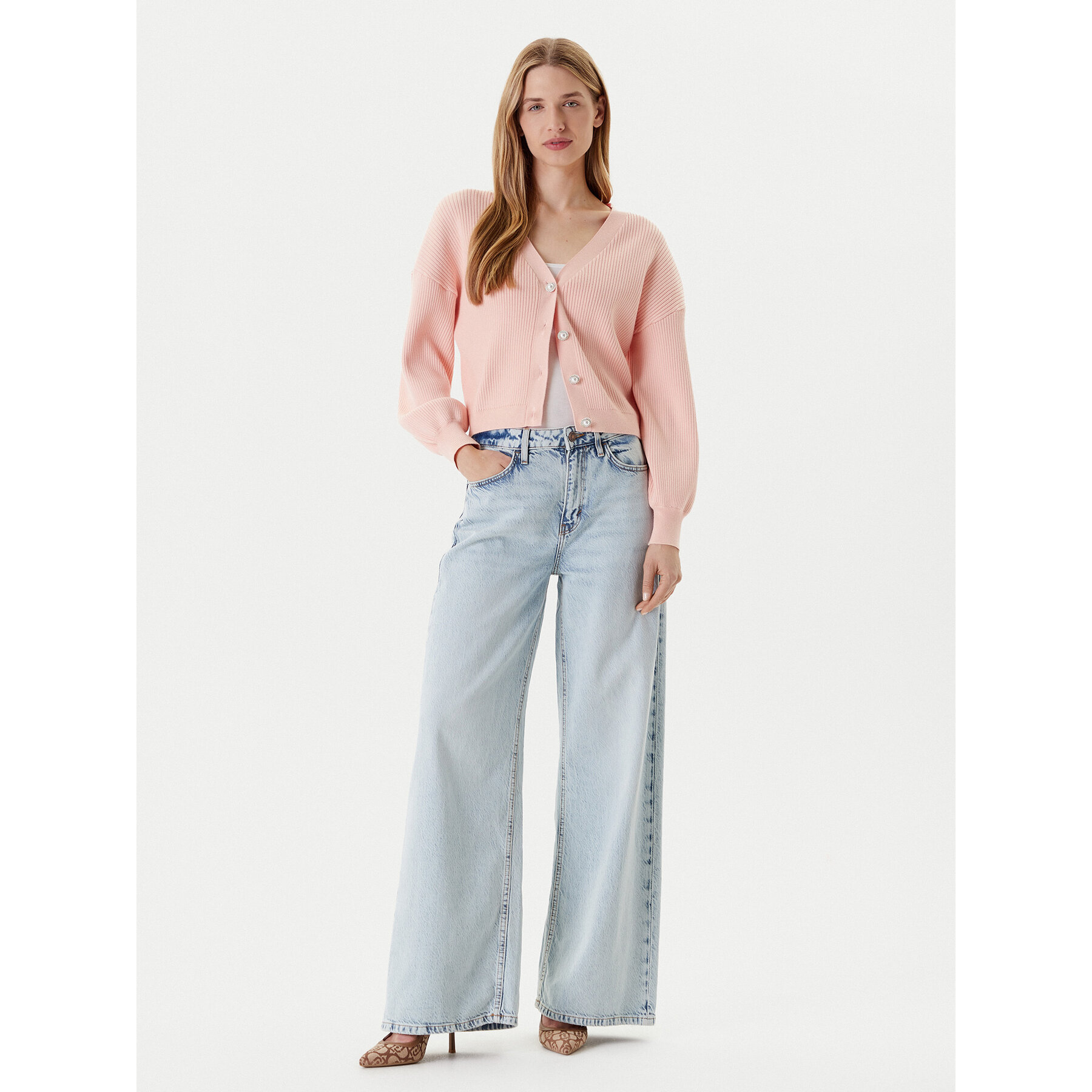 Guess Strickjacke W5YR07 Z2ZK2 Rosa Oversize