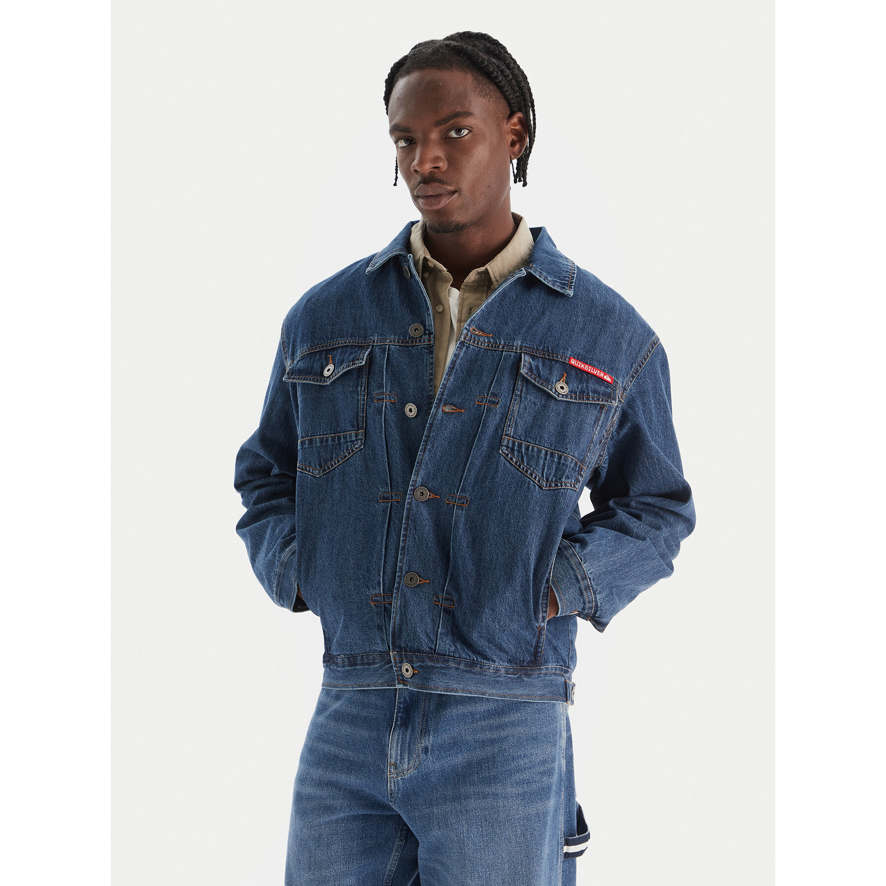 Quiksilver Jeansjacke All Ride Denim Jkt EQYJK04177 Blau Regular Fit