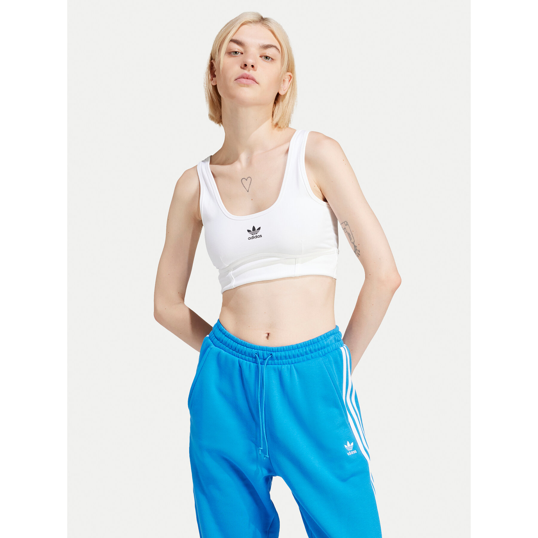 adidas Σουτιέν τοπ adicolor Trefoil IN4116 Λευκό