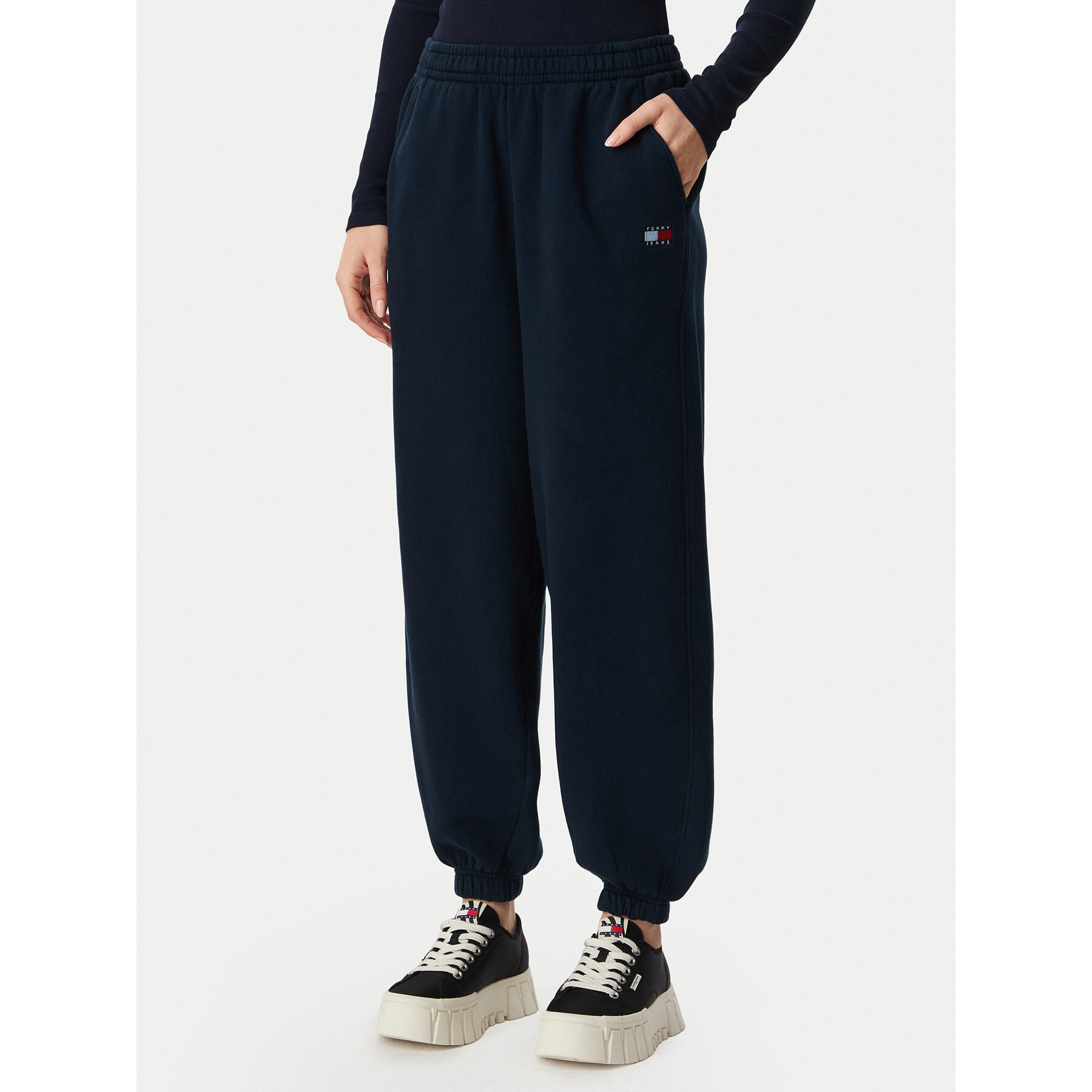 Tommy Jeans Jogginghose Badge DW0DW23536 Dunkelblau Regular Fit