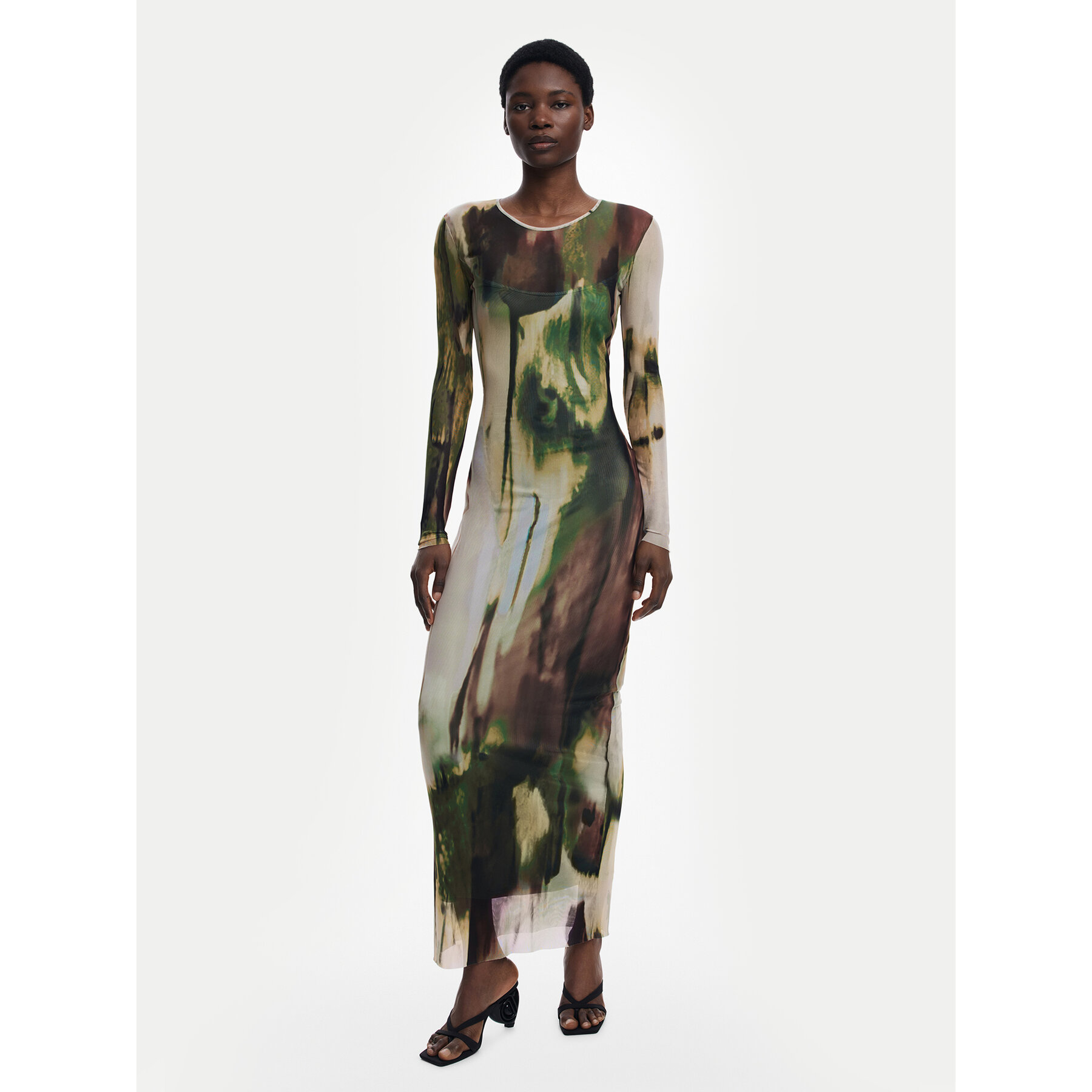 Desigual Kleid für den Alltag Godiva 25WWVK41 Grün Slim Fit
