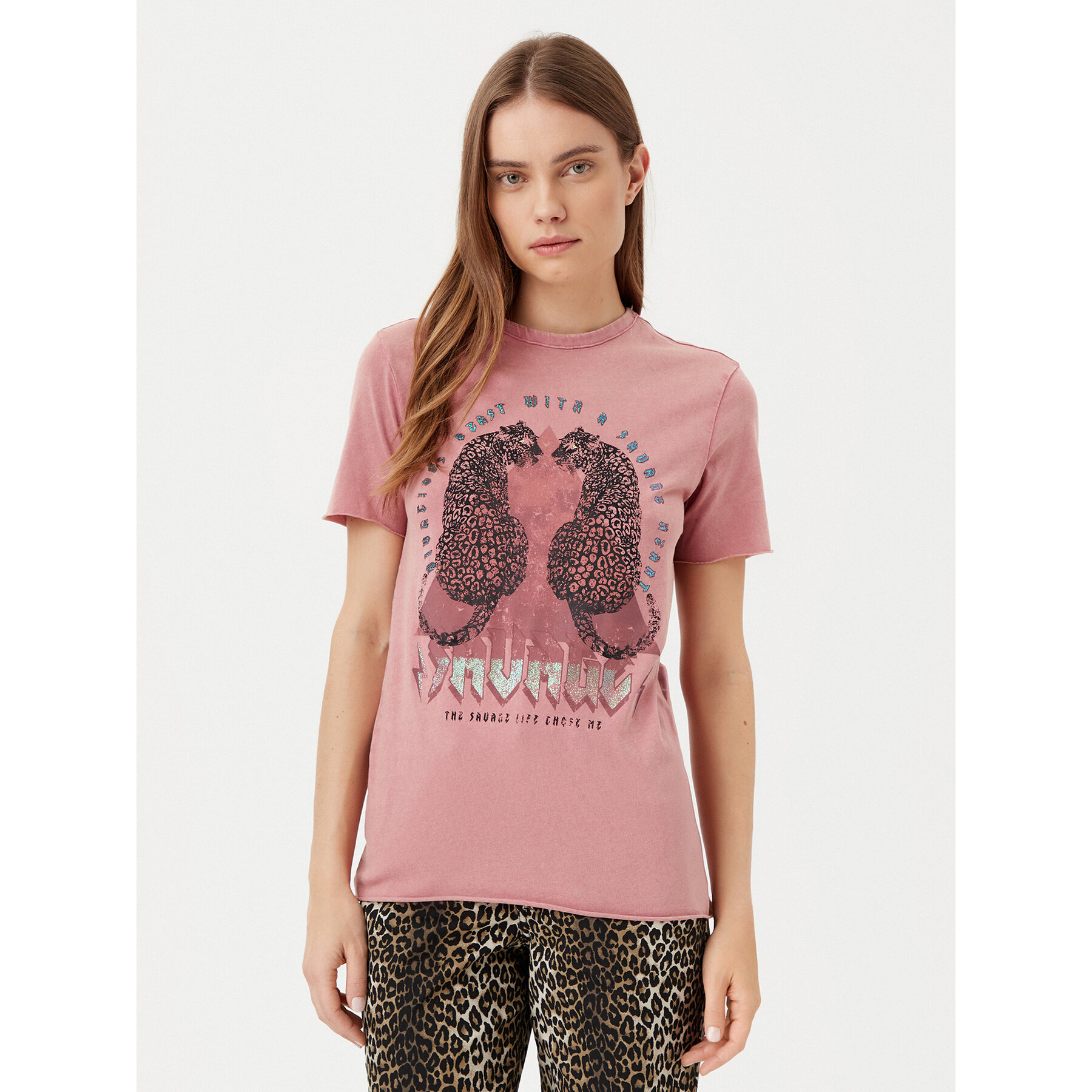 ONLY Marškinėliai Lucy 15307412 Rožinė Regular Fit