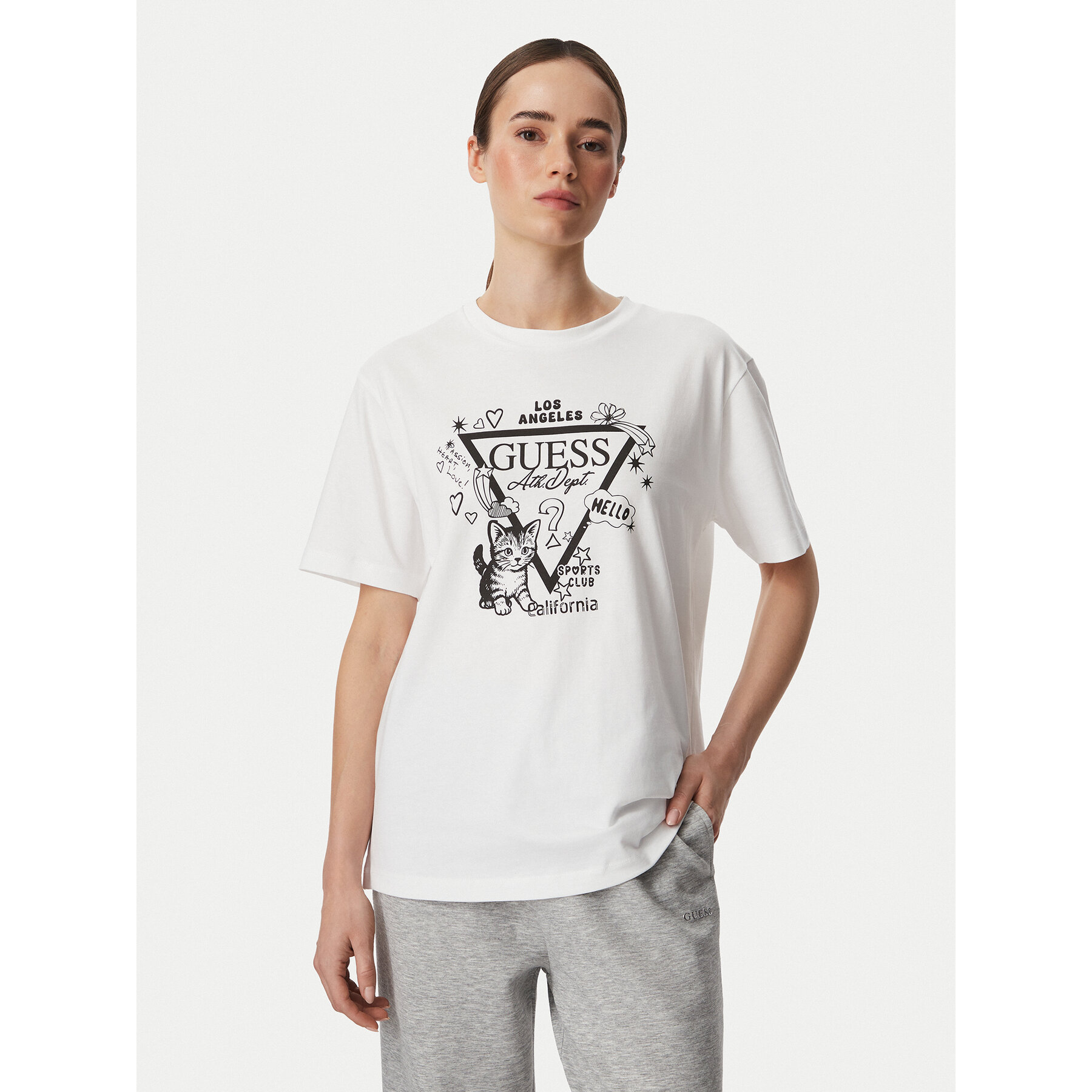 Guess T-shirt V6YI13 K4301 Bijela Regular Fit