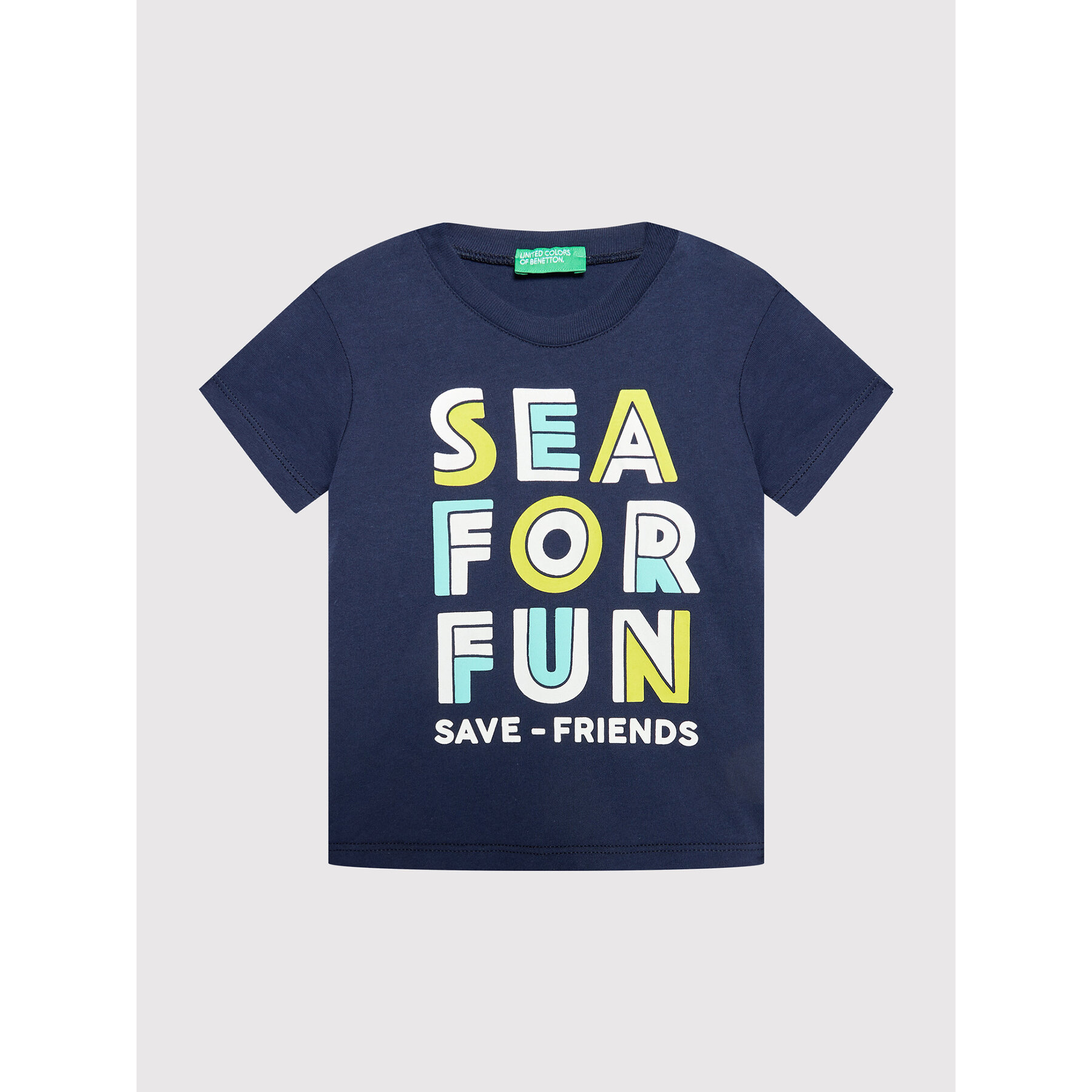 United Colors Of Benetton T-Shirt 3096C15AY Σκούρο μπλε Regular Fit