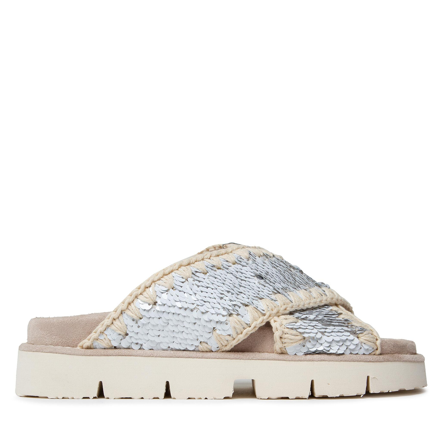 Damskie Klapki Mou, Rozmiar 35 Biały Criss Cross Bio Bio Sandal Plain SW461000G