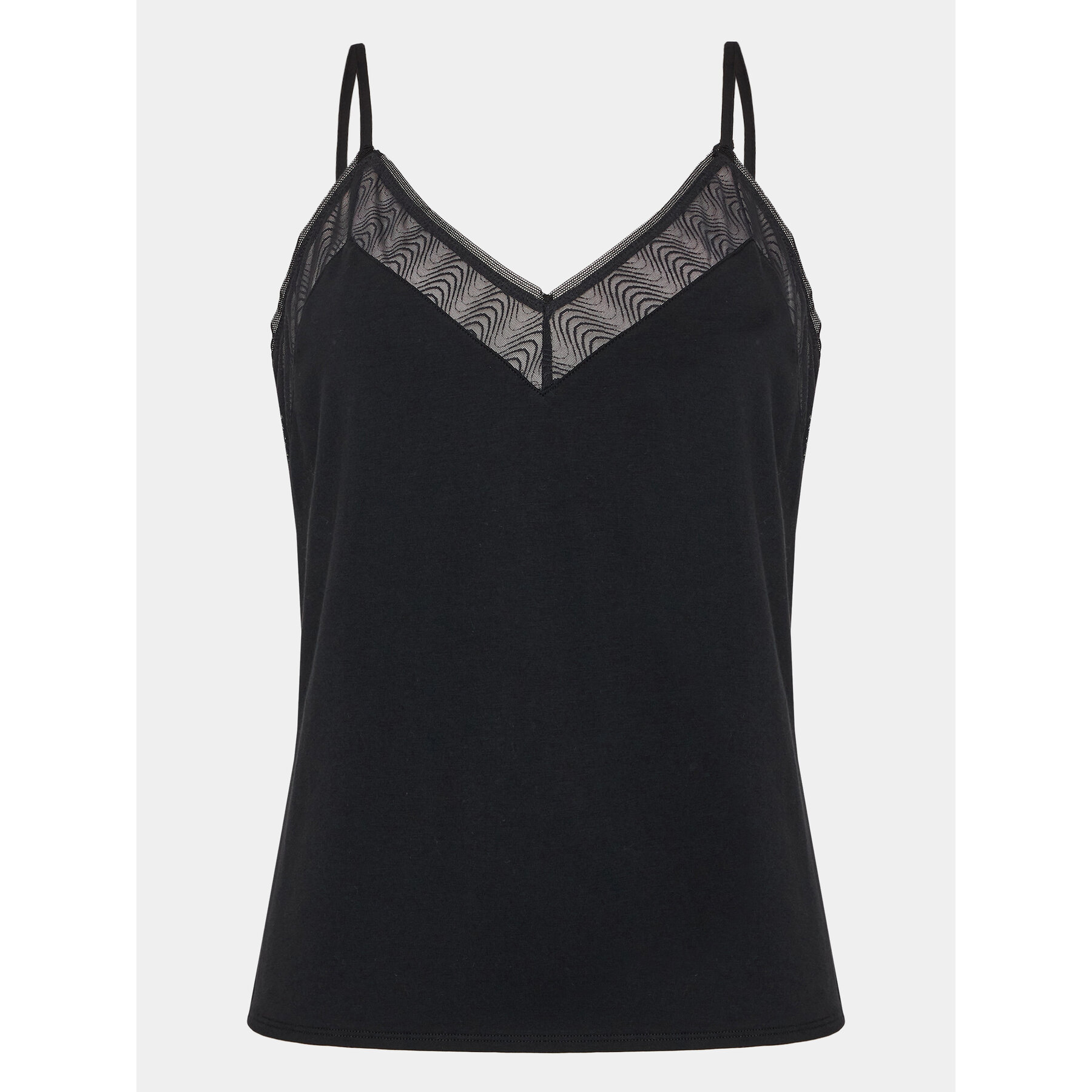 Passionata Passionata Μπλούζα πιτζάμας Romane P42J10 Μαύρο Regular Fit