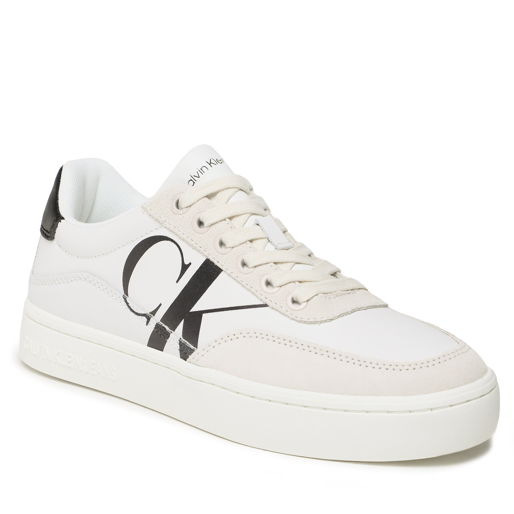 Sneakers Calvin Klein Jeans Classic Cupsole Laceup Mix Lth YW0YW01057 Bright White/Creamy White/Black YBR