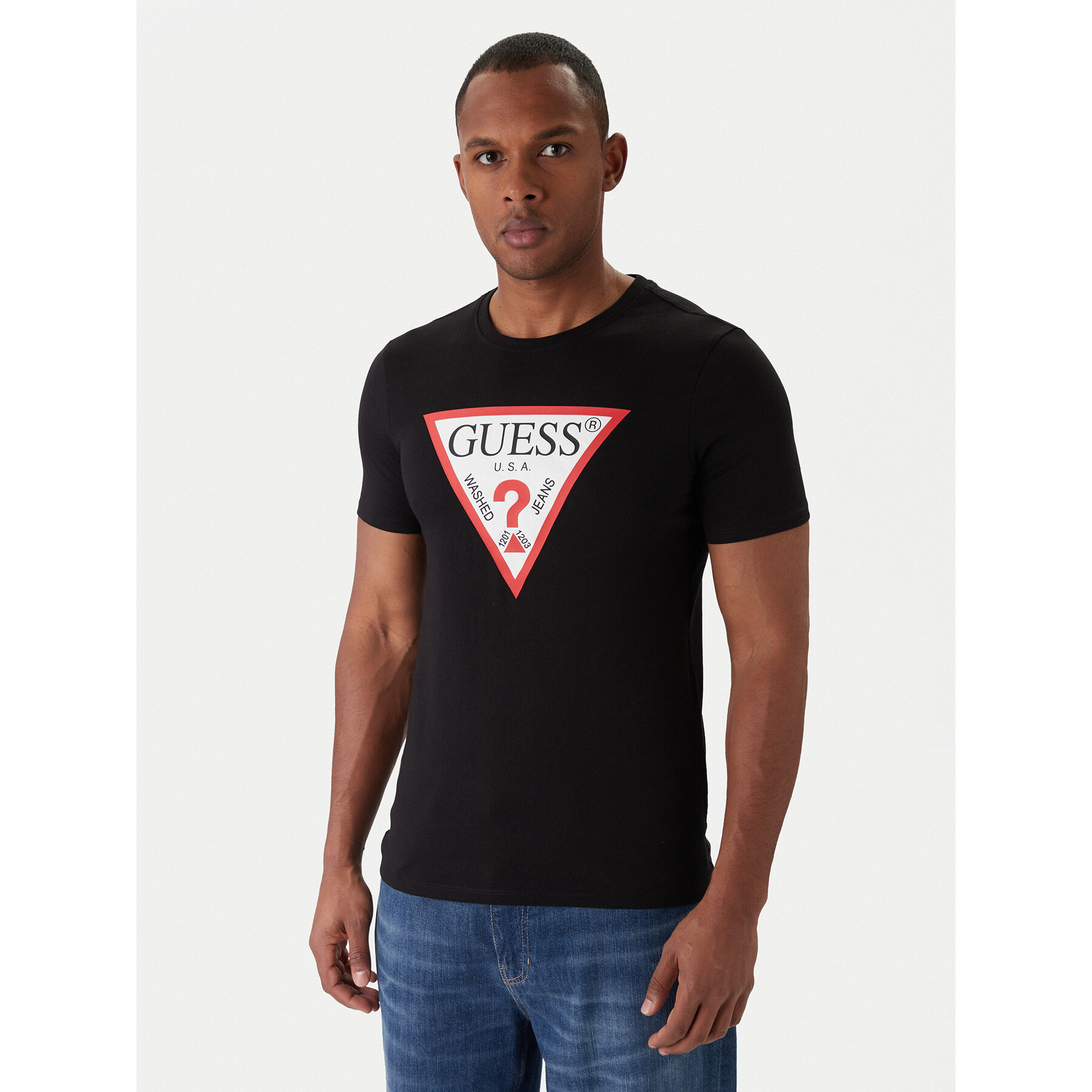 Guess Majica M2YI71 I3Z14 Črna Slim Fit