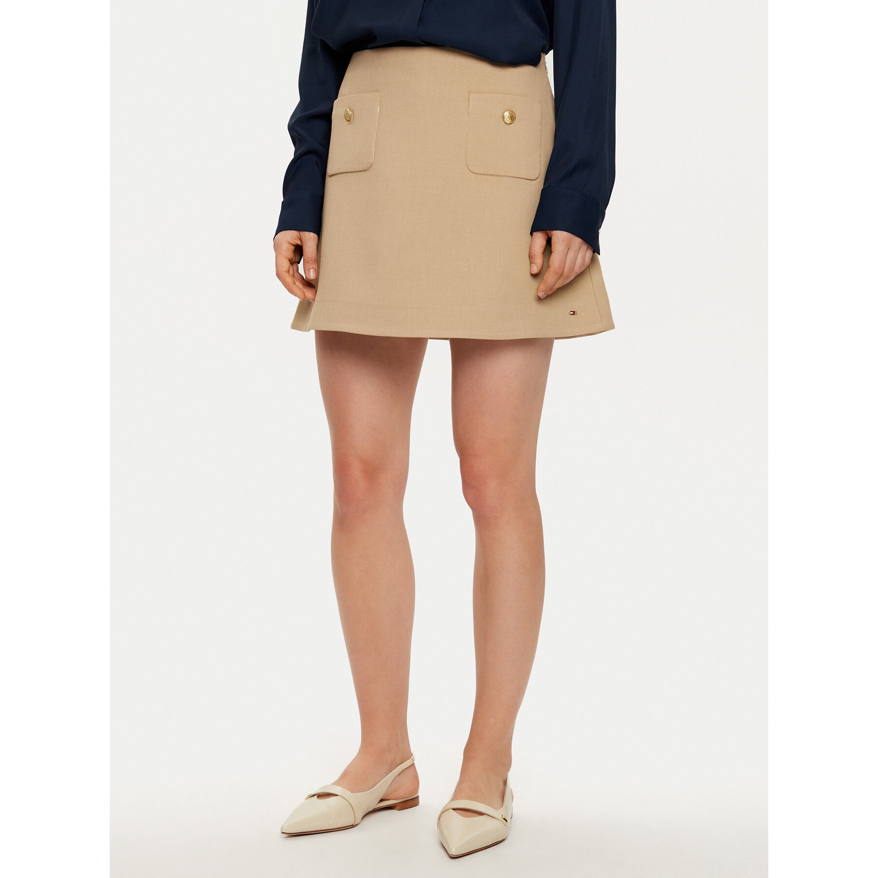 Tommy Hilfiger Minirock WW0WW44994 Beige Regular Fit