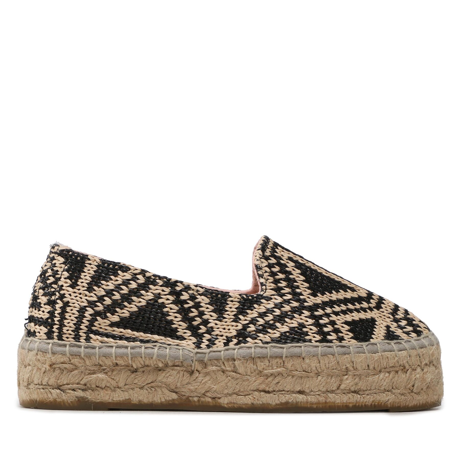Alpargatas Manebi Raffia Pattern Double Sole Espadriles G 5.2 D0 Beis