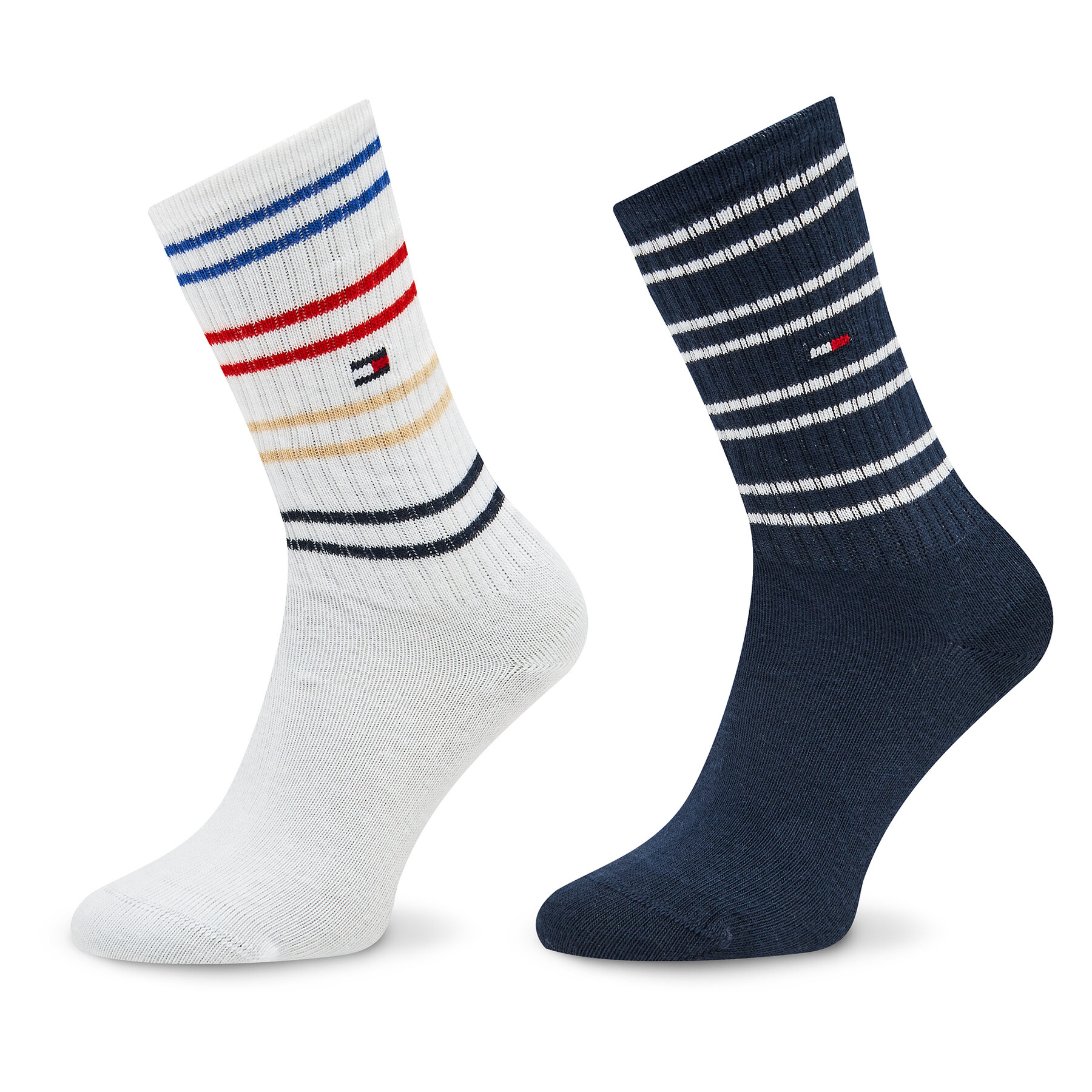 Set 2 parov otroških visokih nogavic Tommy Hilfiger 701222661 White/Tommy Original 031