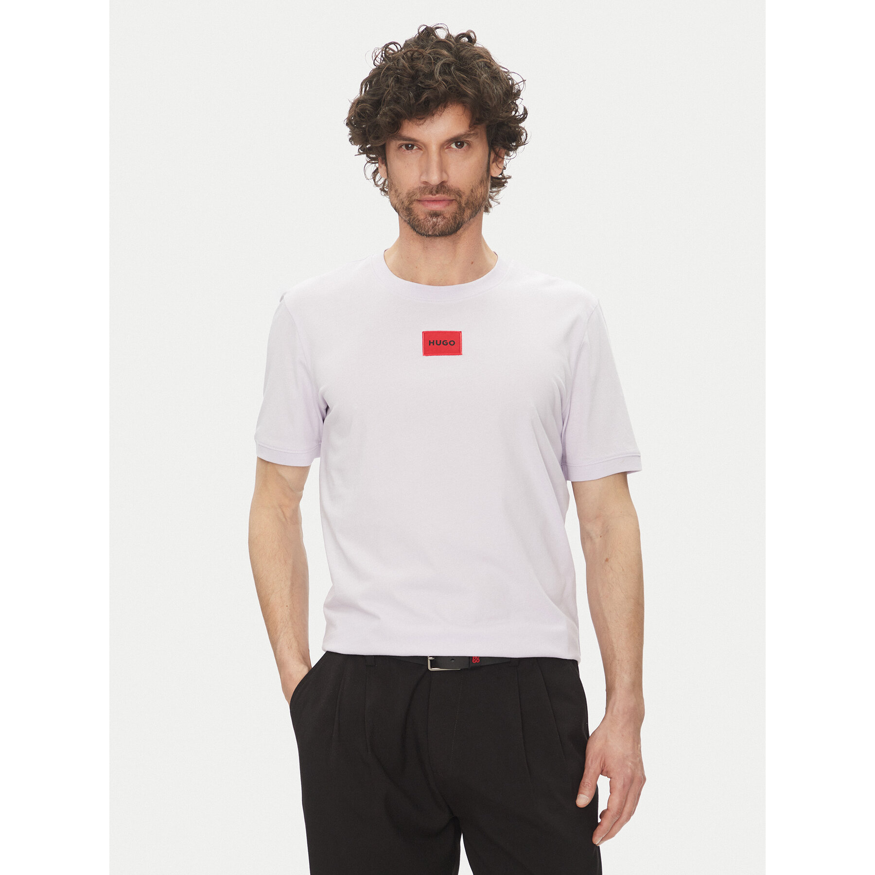 HUGO Marškinėliai Diragolino212 50447978 Violetinė Regular Fit