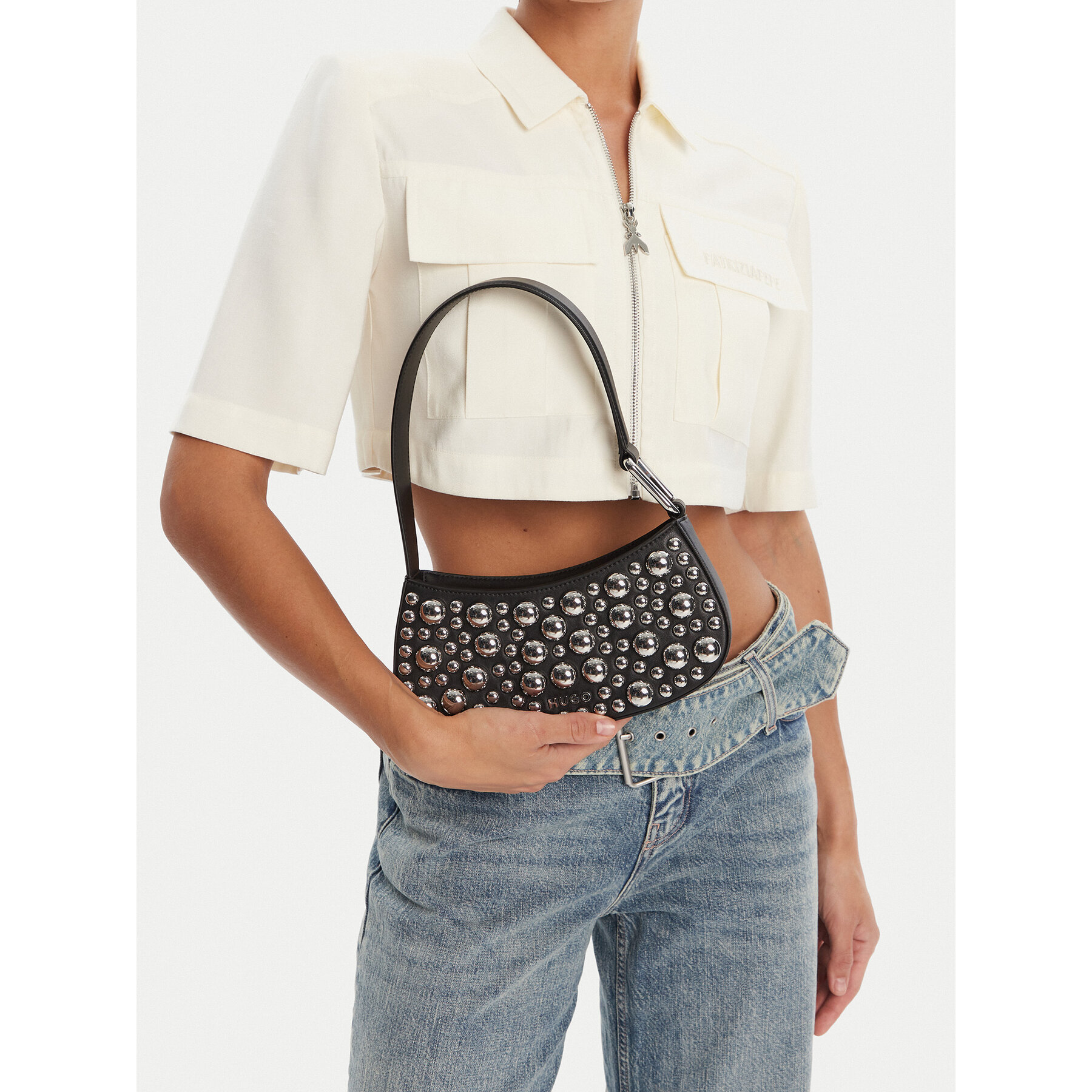 Дамска чанта HUGO Terrah ST Hobo 50547902 Черен