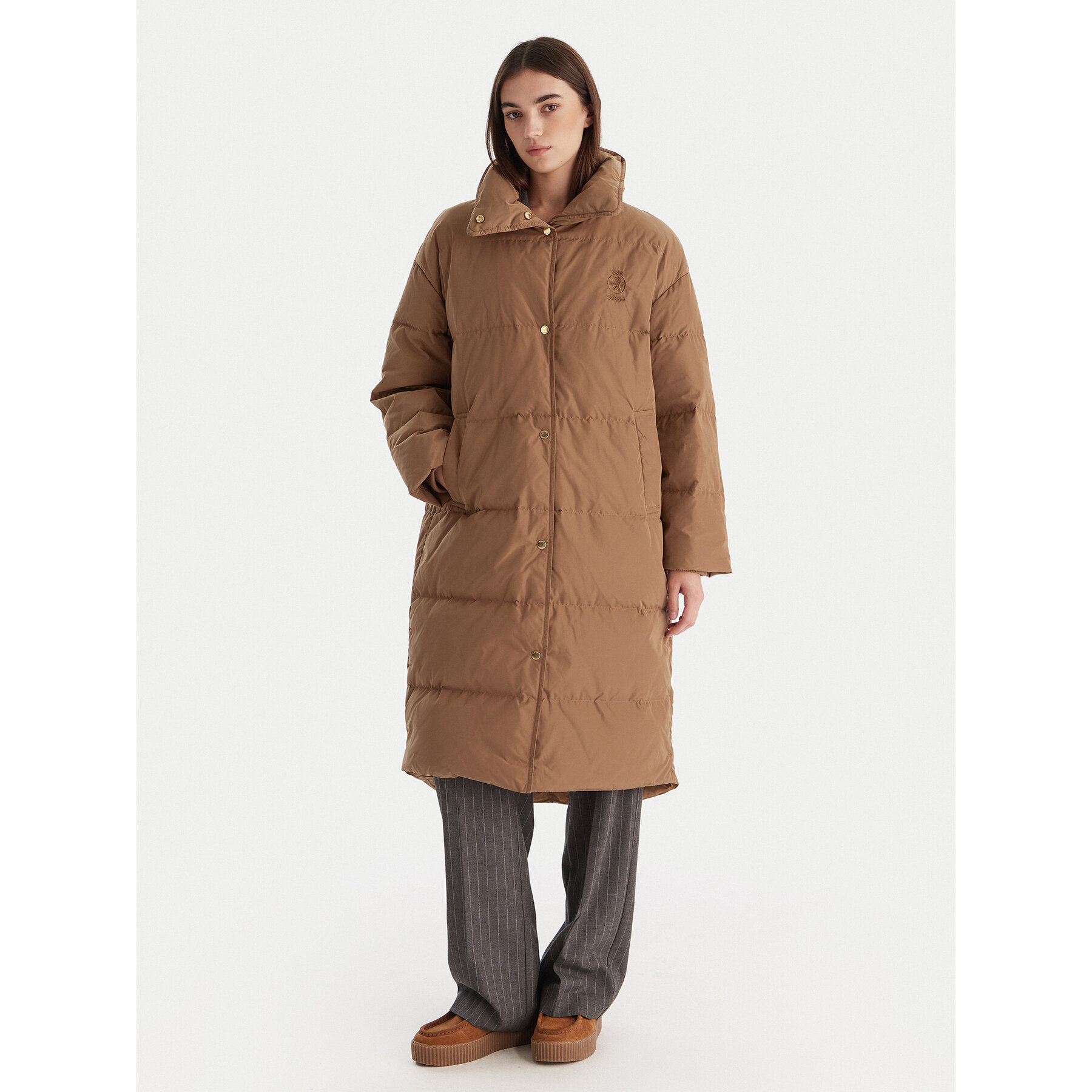 Tommy Hilfiger Daunenjacke WW0WW47279 Beige Relaxed Fit