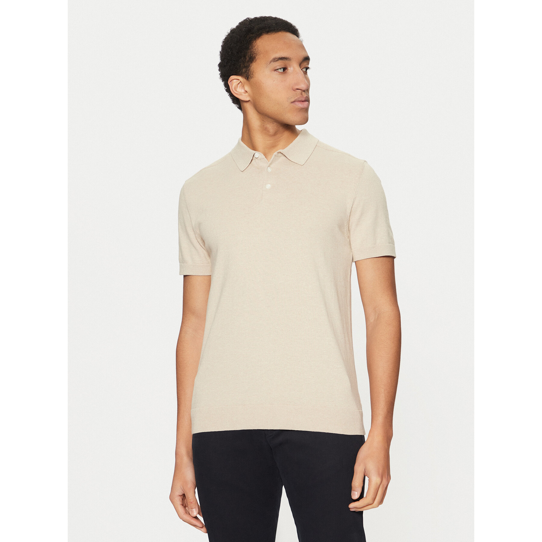 Selected Homme Pólóing 16092437 Bézs Regular Fit