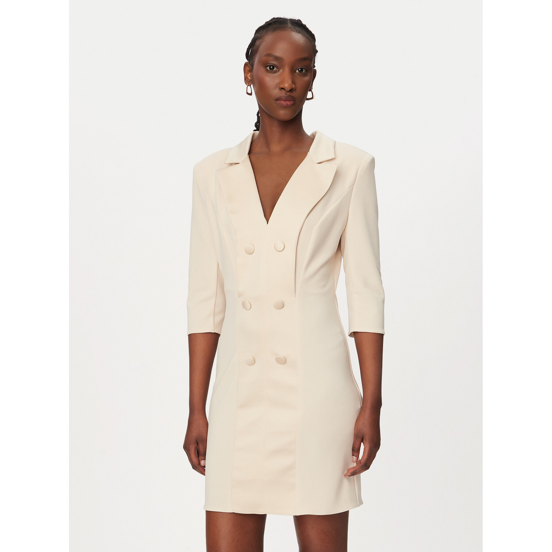 Rinascimento Coctailkleid CFC0128109003 Beige Slim Fit