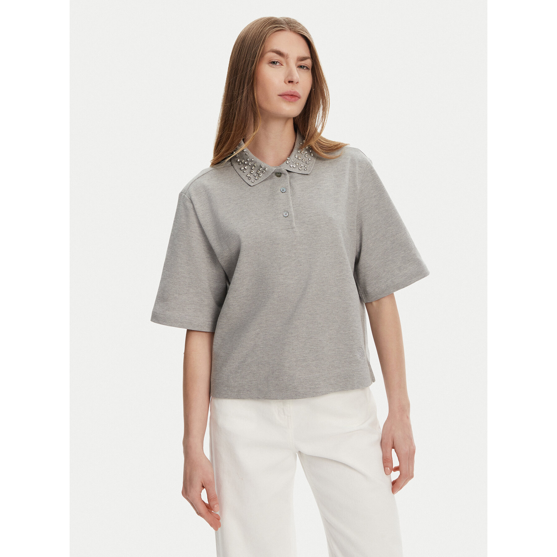 Marella Polo majica Gonzaga 2513951014 Siva Relaxed Fit