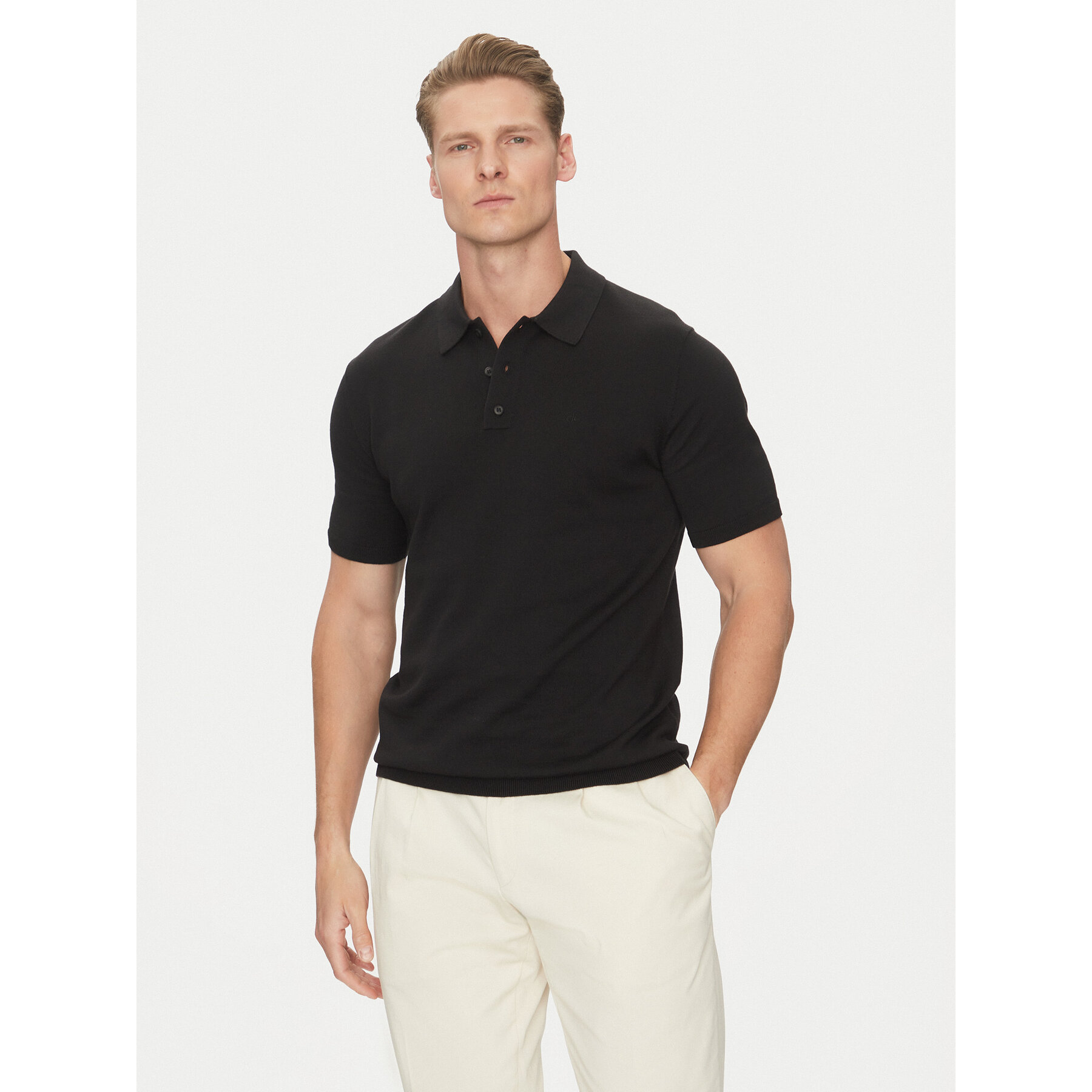 Calvin Klein Polo K10K114476 Μαύρο Regular Fit