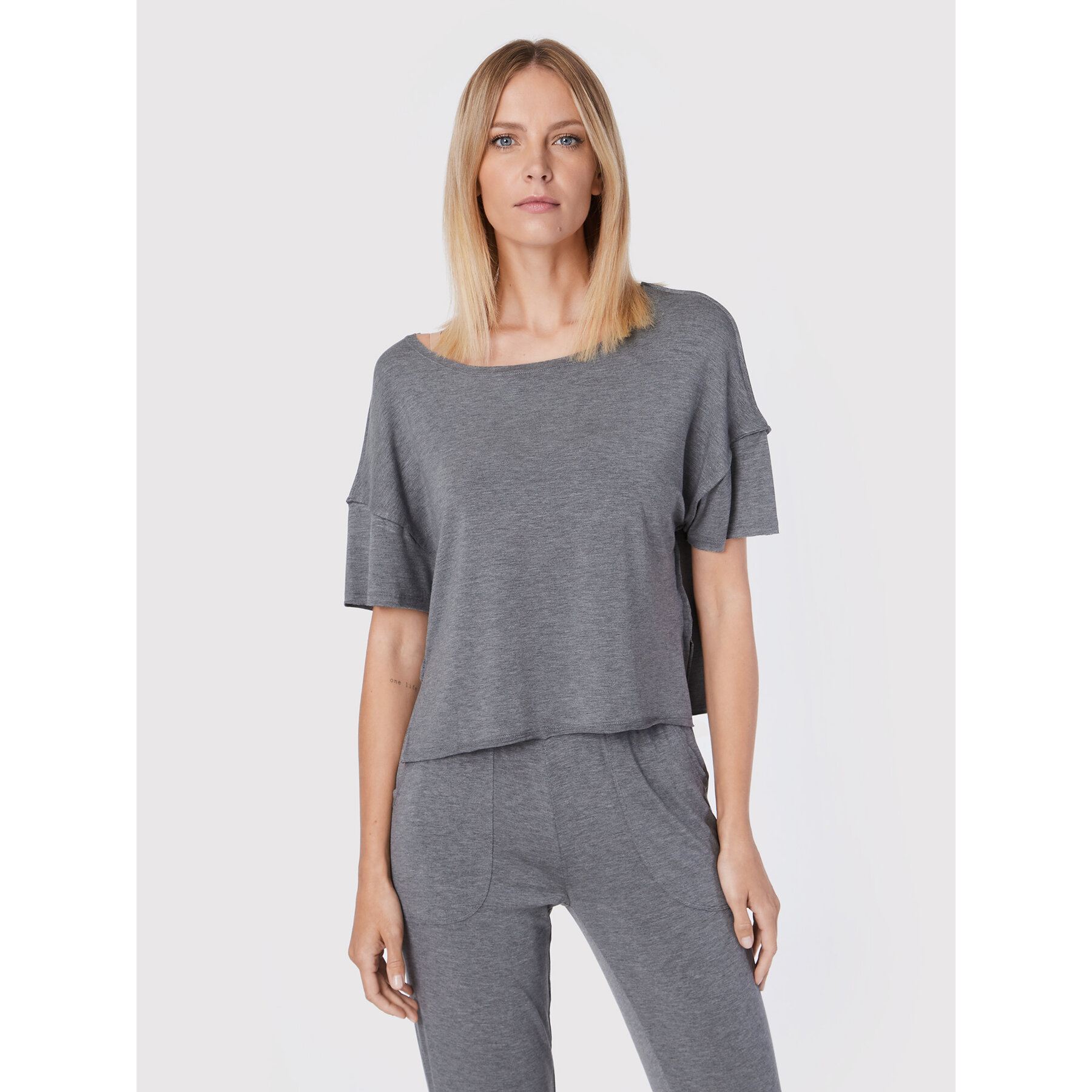 Etam Etam Μπλούζα πιτζάμας Alva 6534313 Γκρι Relaxed Fit