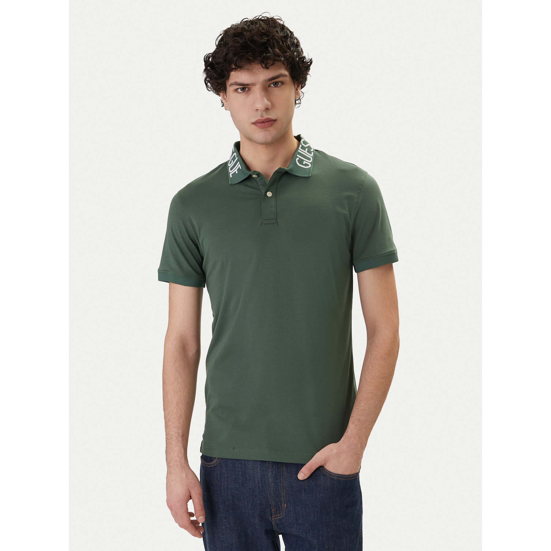 Guess Poloshirt M6GP66 K3070 Grün Slim Fit