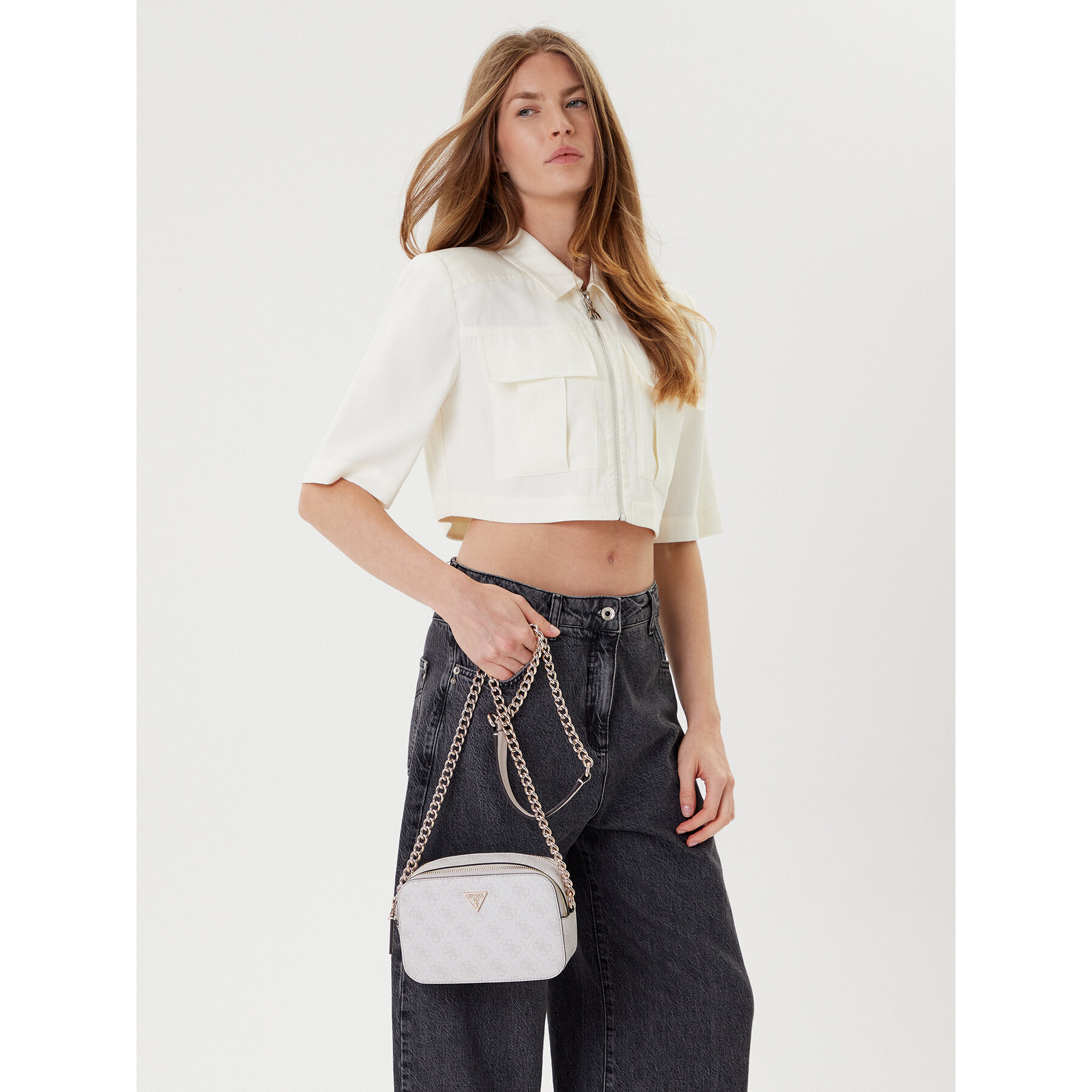 Geantă Guess Noelle II HWBG96 72140 Alb