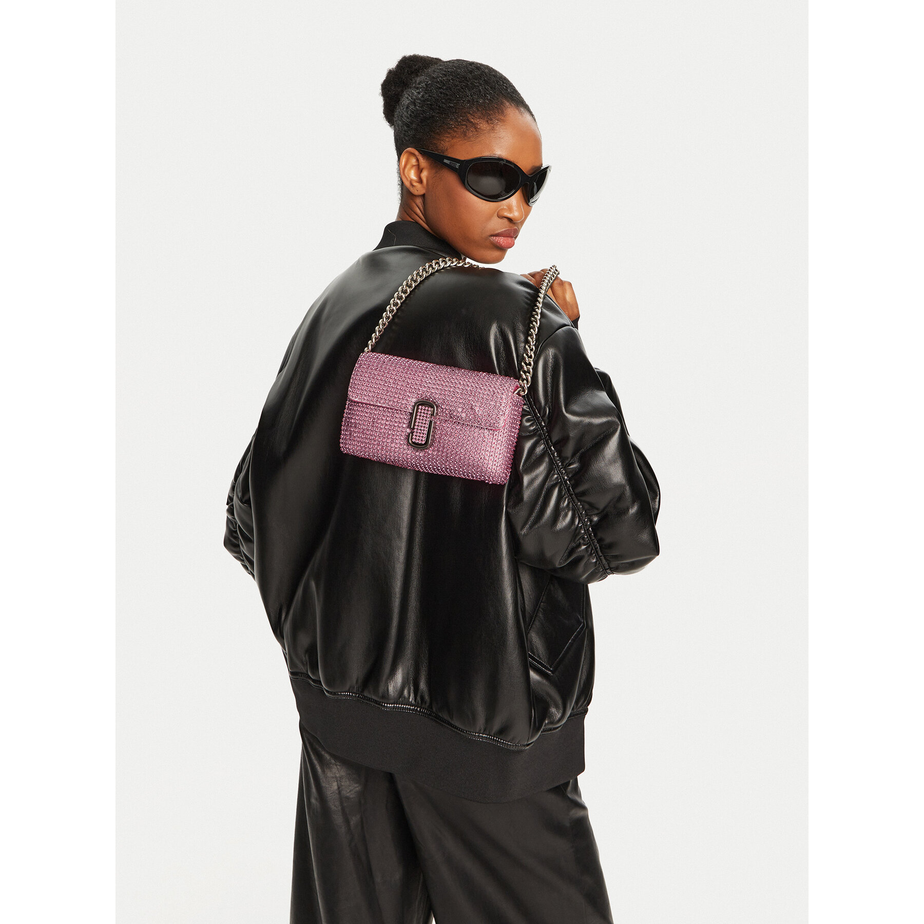 Дамска чанта Marc Jacobs The Rhinestone J Marc Mini Shoulder Bag H912M06RE22 Розов